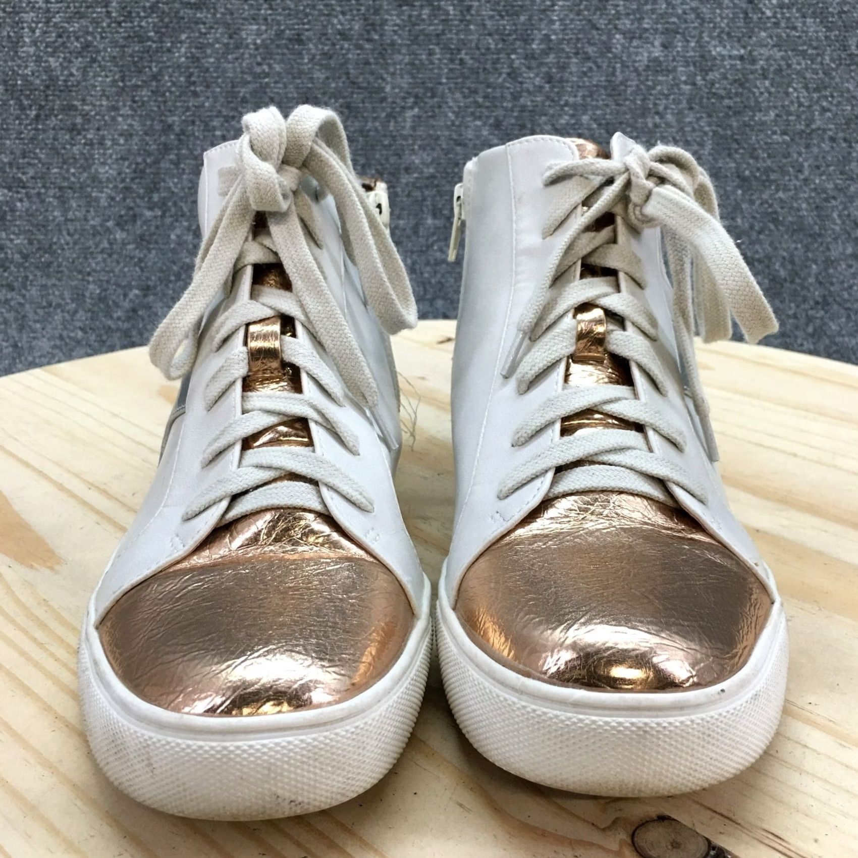 Dolce Vita Dolce Vita Shoes Womens 8 Alvira Wedge Sneakers White Faux Leather High Top Shoes Women's Casual Sneaker Modern Classic Mens Womens Girls? Size M / US 6-8 / IT 42-44 - 4 Thumbnail