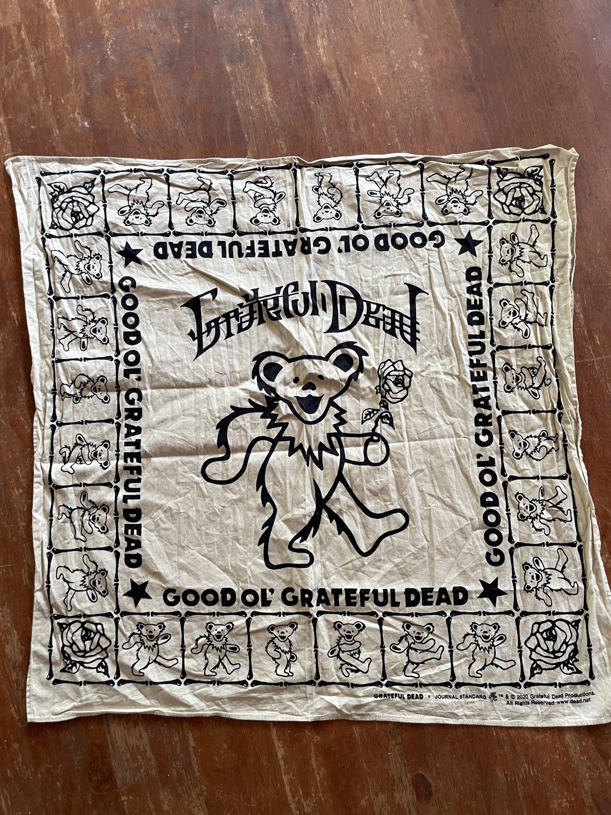 Grateful Dead × Japanese Brand × Journal Standard Grateful Dead band X Journal Standard Japan Big Logo 20”X20” Size ONE SIZE - 2 Thumbnail