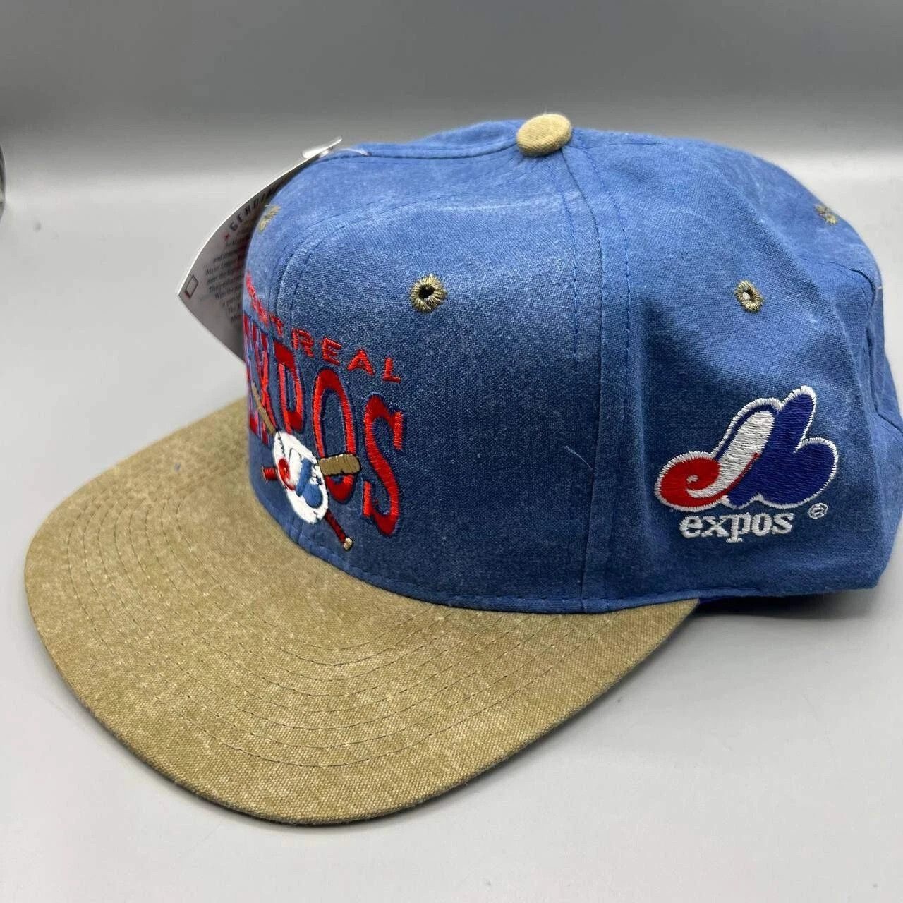 Signatures × Vintage Montreal Expos Hat Men Blue Brown Signatures MLB Snap Back Size ONE SIZE - 3 Thumbnail