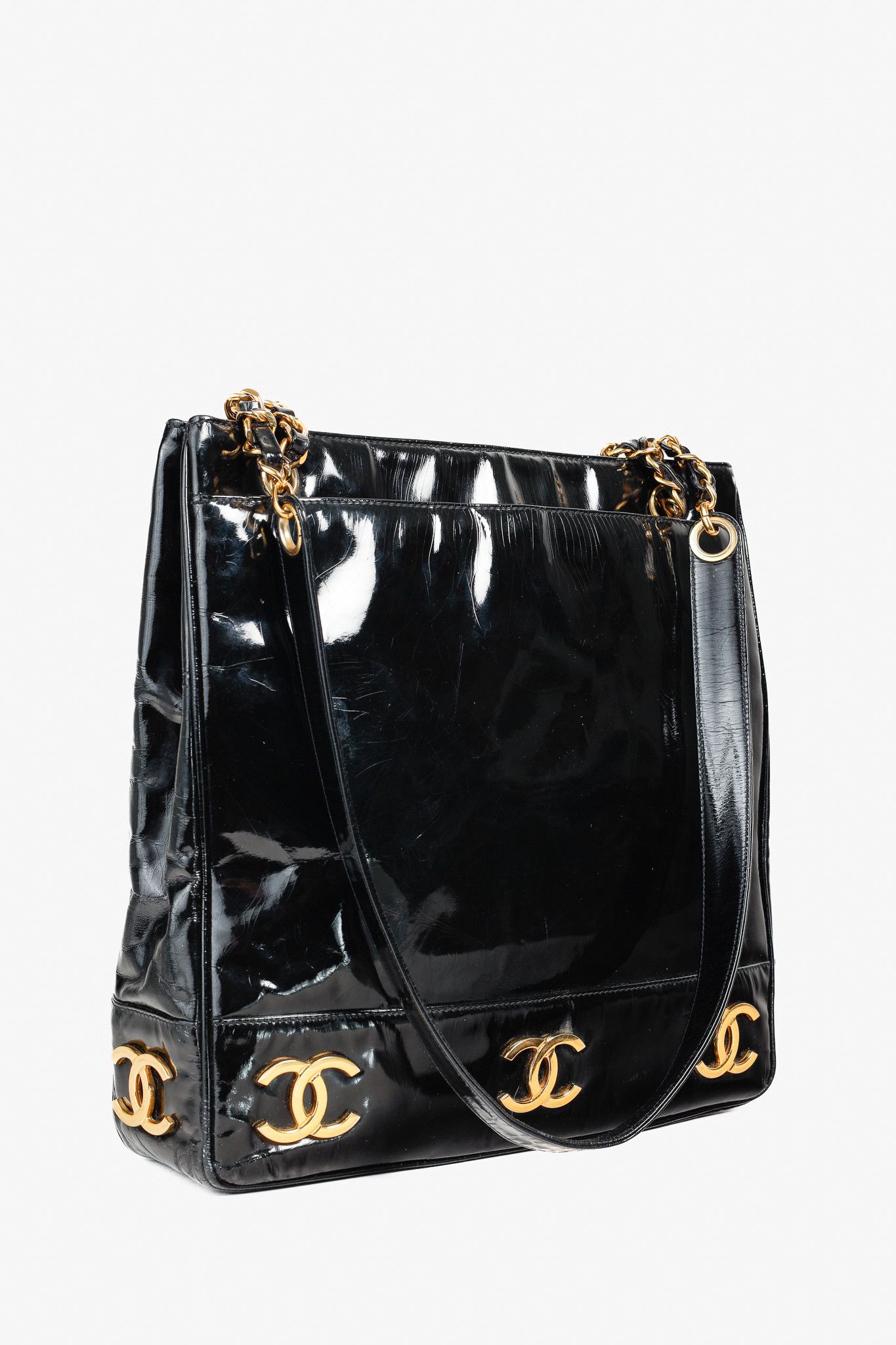Chanel Chanel Vintage Black Patent Gold Plated CCs Shoulder bag Size ONE SIZE - 2 Thumbnail
