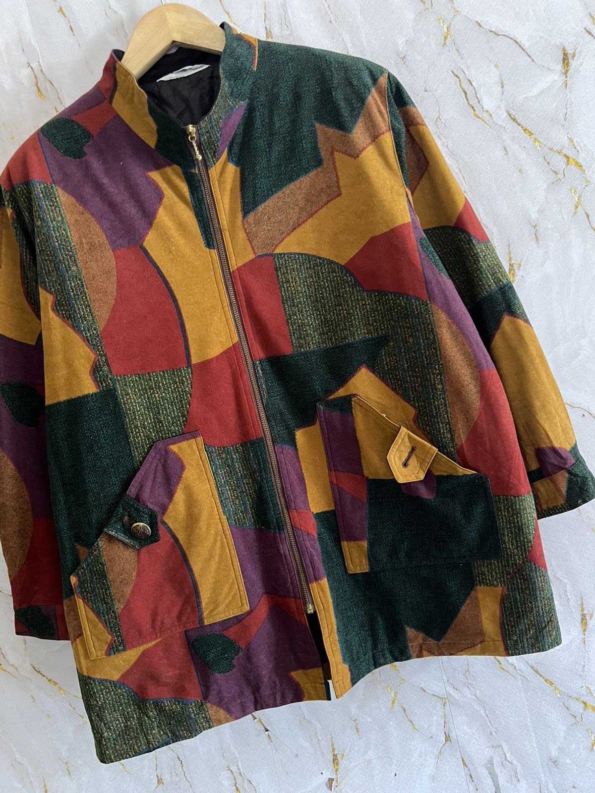 Japanese Brand Vintage 80s 90s Japanese Patchwork Abstract Jacket Size US L / EU 52-54 / 3 - 4 Thumbnail