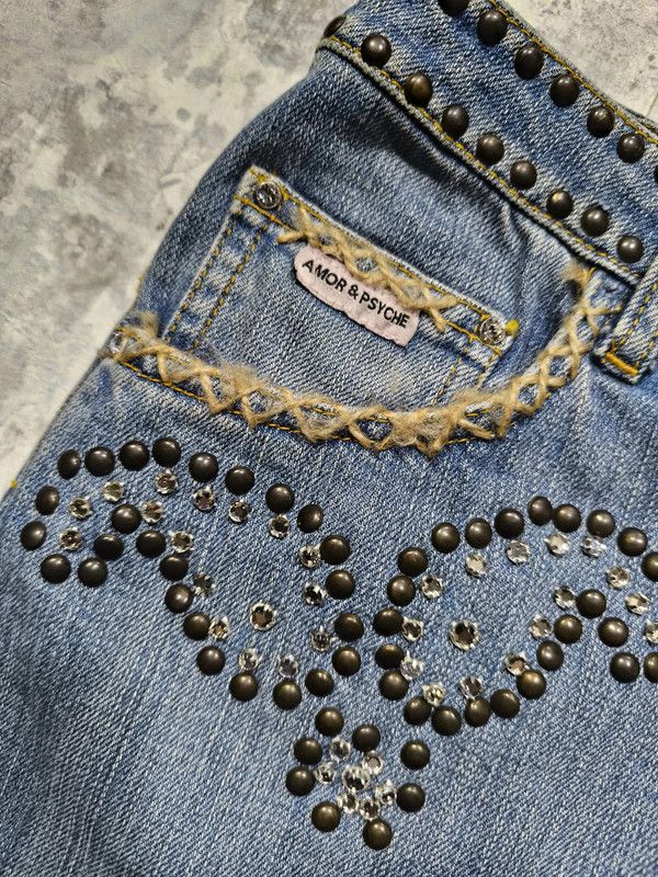 Hysteric Glamour × Japanese Brand × Vintage vintage chic studded western y2k denim miniskirt Size 30" / US 8 / IT 44 - 3 Thumbnail