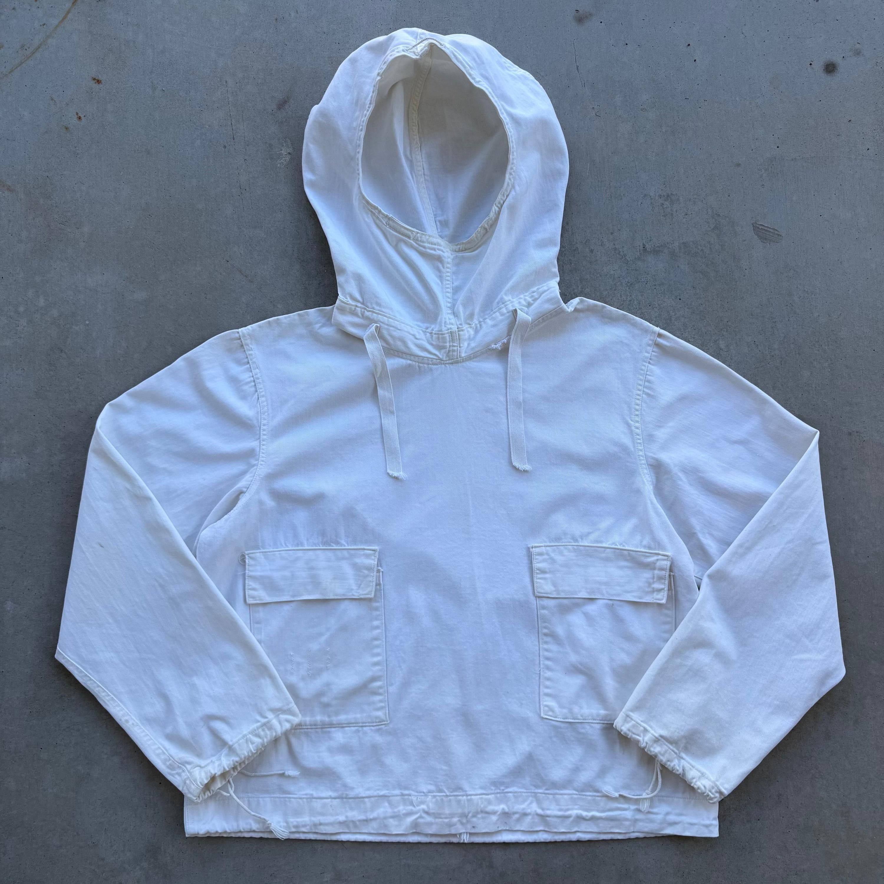 Vintage 40’s USN White Gunner Smock Anorak Jacket Size US XL / EU 56 / 4 - 1 Thumbnail