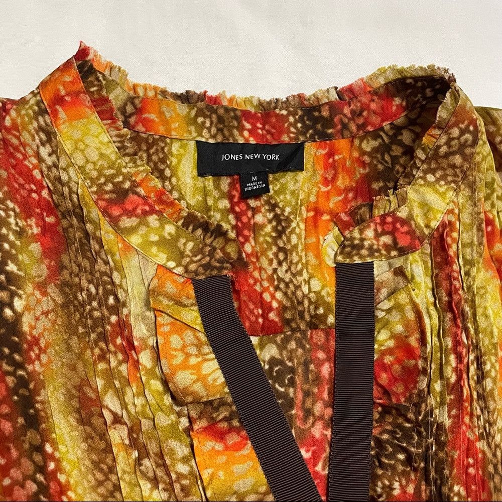 Jones New York Jones New York Pleated Brown Orange 3/4 Sleeve Blouse Size Size M / US 6-8 / IT 42-44 - 7 Thumbnail