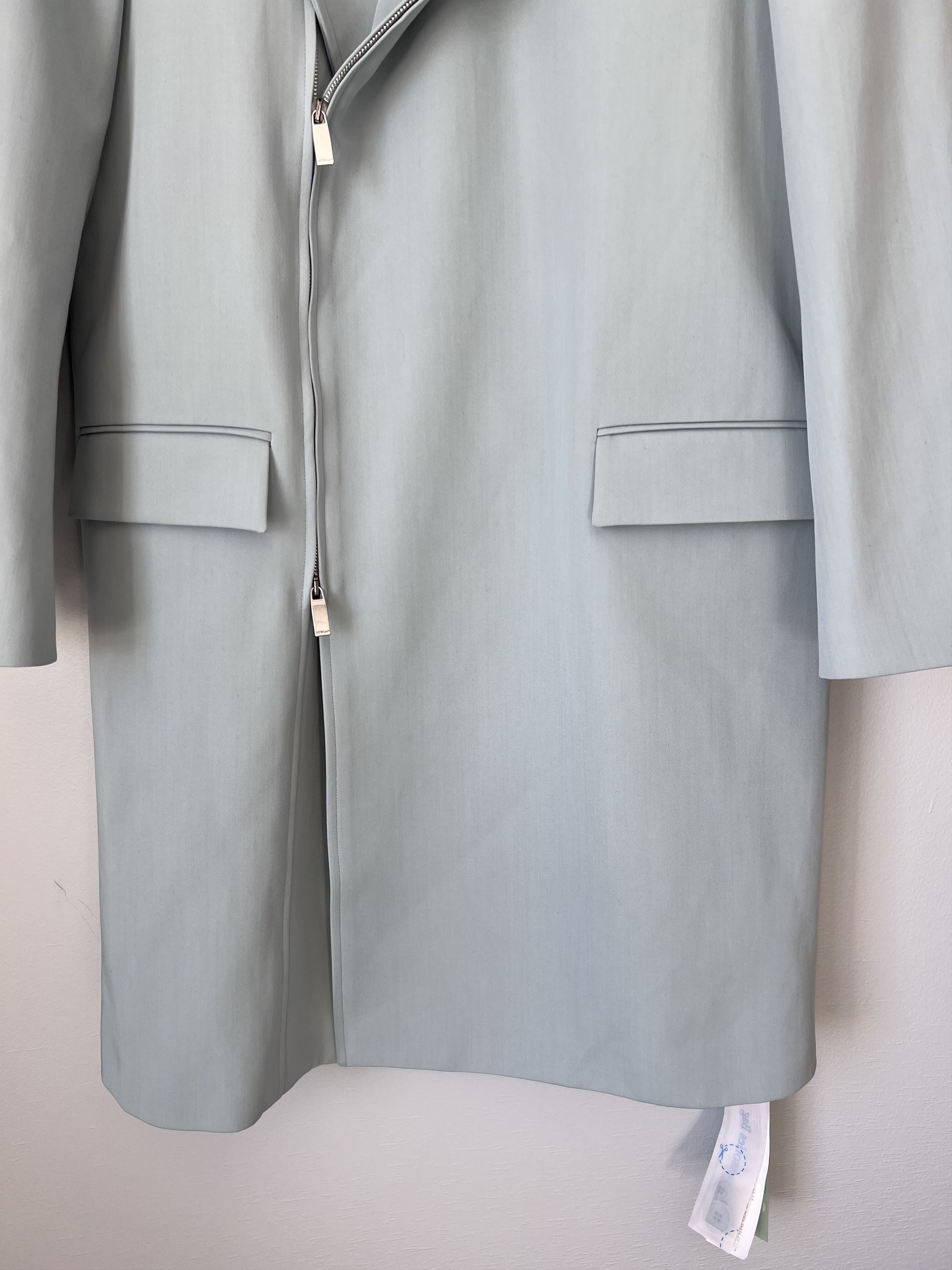 Off-White Off White Embroidered Double Wool Skate Zip Coat in Blue Size US M / EU 48-50 / 2 - 3 Thumbnail