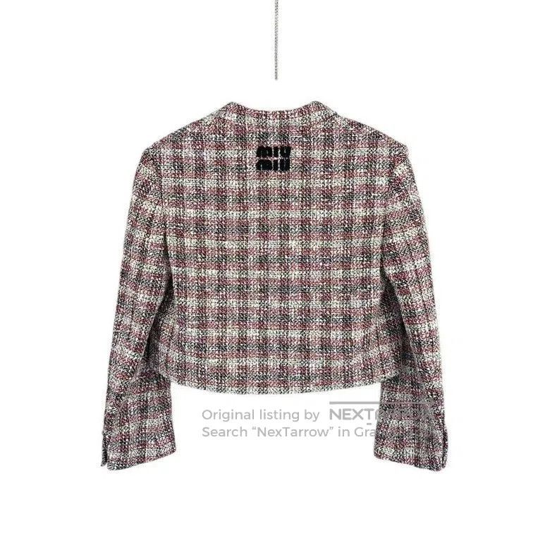 Miu Miu MiuMiu 23SS Logo Tweed Wool Jacket. Size US M / EU 48-50 / 2 - 2 Thumbnail