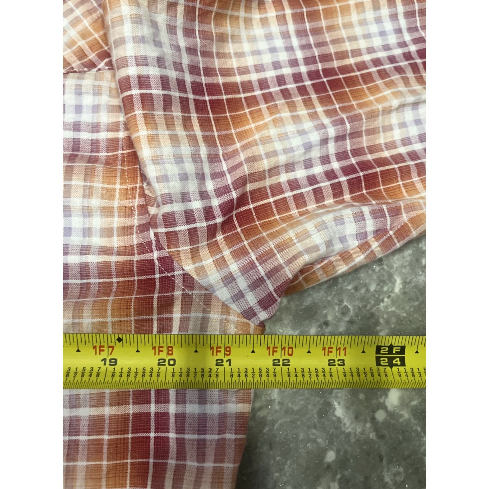 Wrangler Wrangler Shirt Mens Large Pearl Snap Western Cowboy Plaid Orange Red Button-Up Long Sleeve Casual Workwear Size US L / EU 52-54 / 3 - 4 Thumbnail