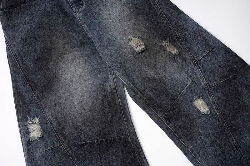 Vintage Retro street patchwork distressed jeans loose fit Size US 32 / EU 48 - 5 Thumbnail