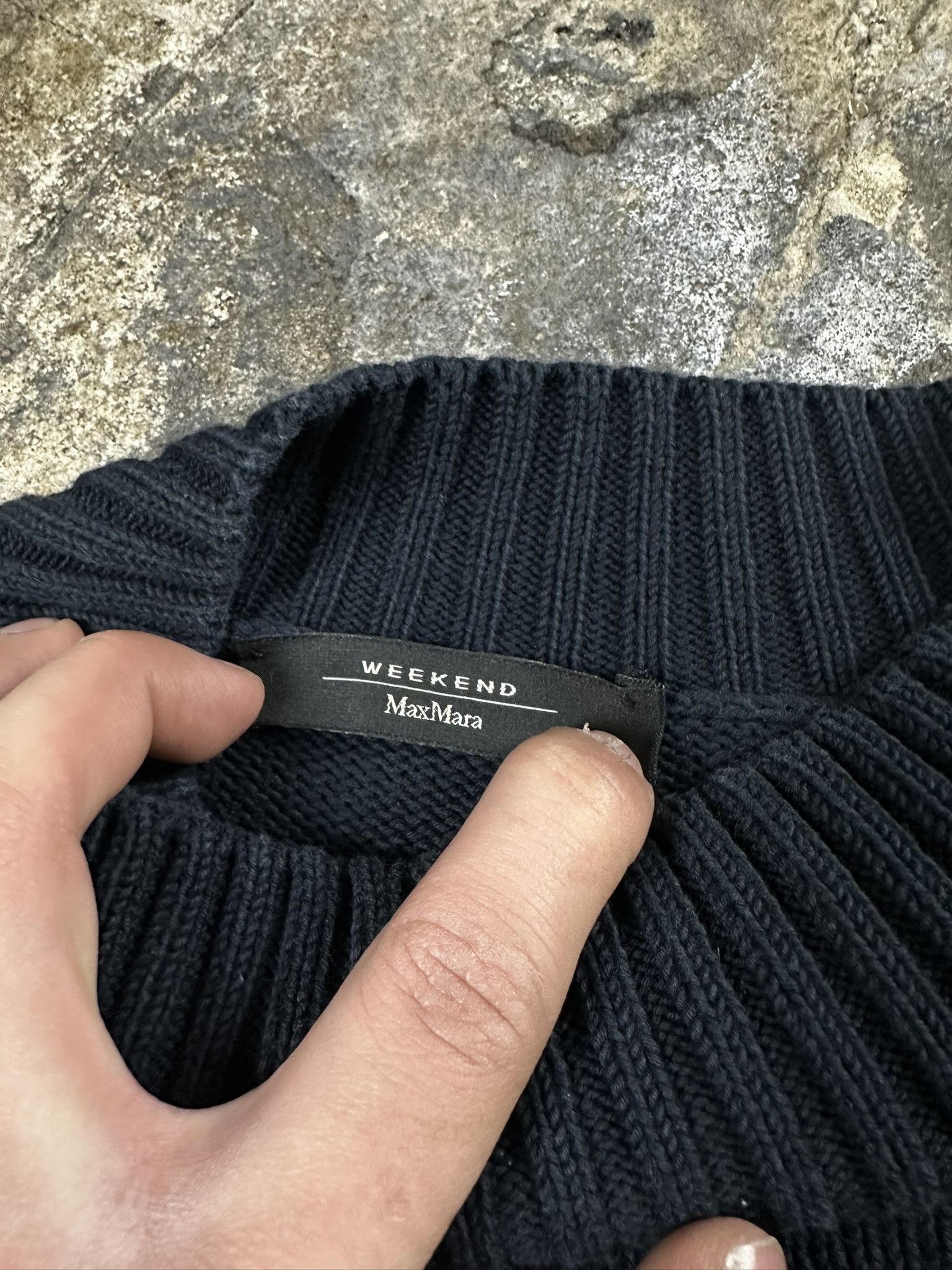 Weekend Max Mara Weekend Max Mara Cotton Knit Sweater Navy Size S / US 4 / IT 40 - 4 Thumbnail