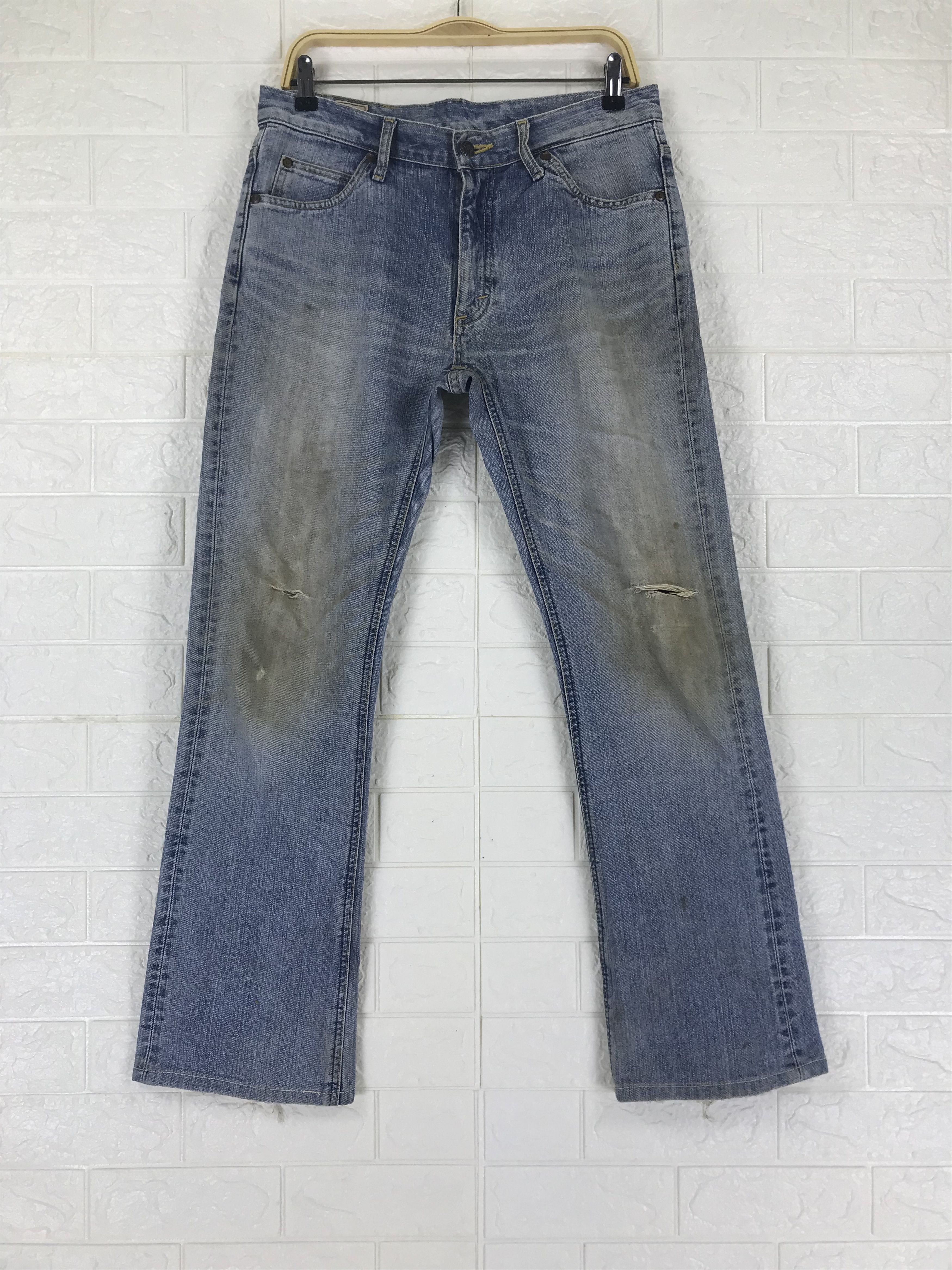 Lee Vintage Lee Riders Distressed Flare Jeans Size US 32 / EU 48 - 1 Thumbnail