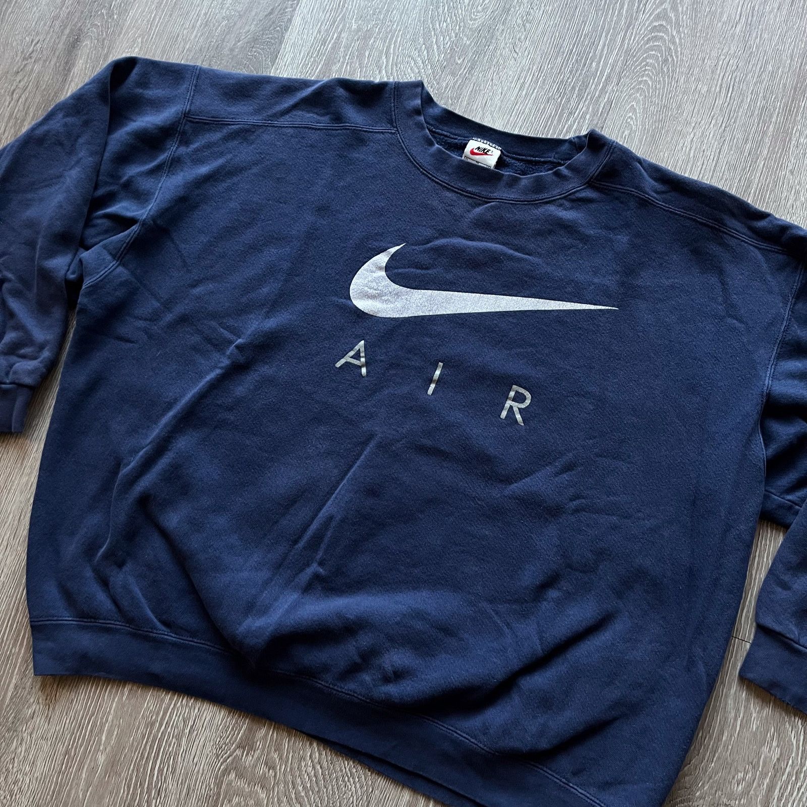 Nike Rare 90s Nike AIR White Tag Swoosh Crewneck Sweater XL USA Size US XL / EU 56 / 4 - 3 Thumbnail