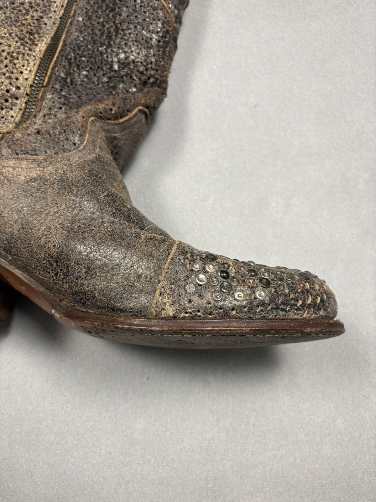Frye Vintage Frye Studded Leather Cowboy Ankle Boots Rhinestones Size US 9 / IT 39 - 21 Thumbnail