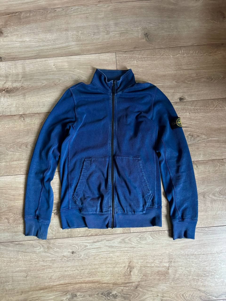 Stone Island Blue Zip Sweatshirt