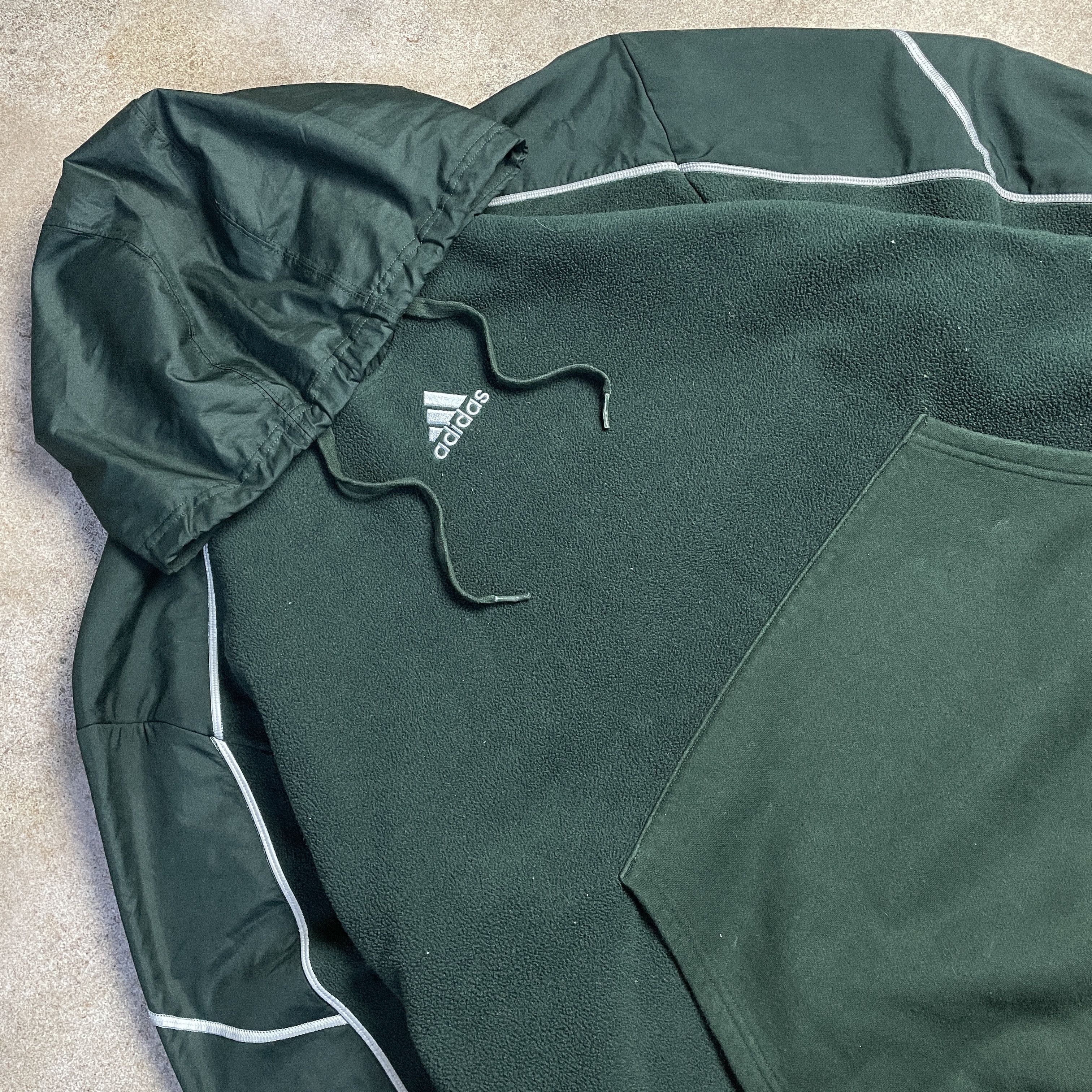 Adidas ⭐ ADIDAS Fleece-Nylon Oversized Hoodie 2xl XXL Mens Size US XXL / EU 58 / 5 - 2 Thumbnail