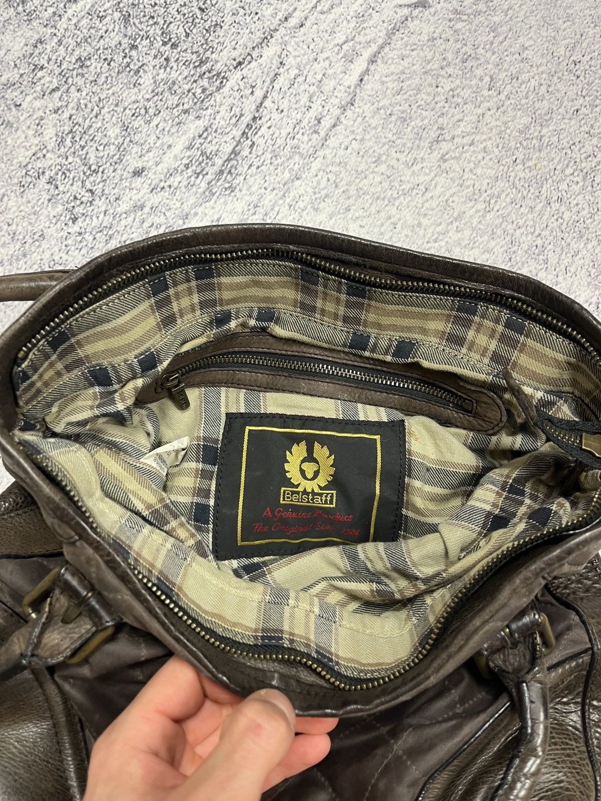 Belstaff × Vintage Vintage Belstaff Audrey Shoulder Bag Waxed Leather 90’s Size ONE SIZE - 15 Thumbnail