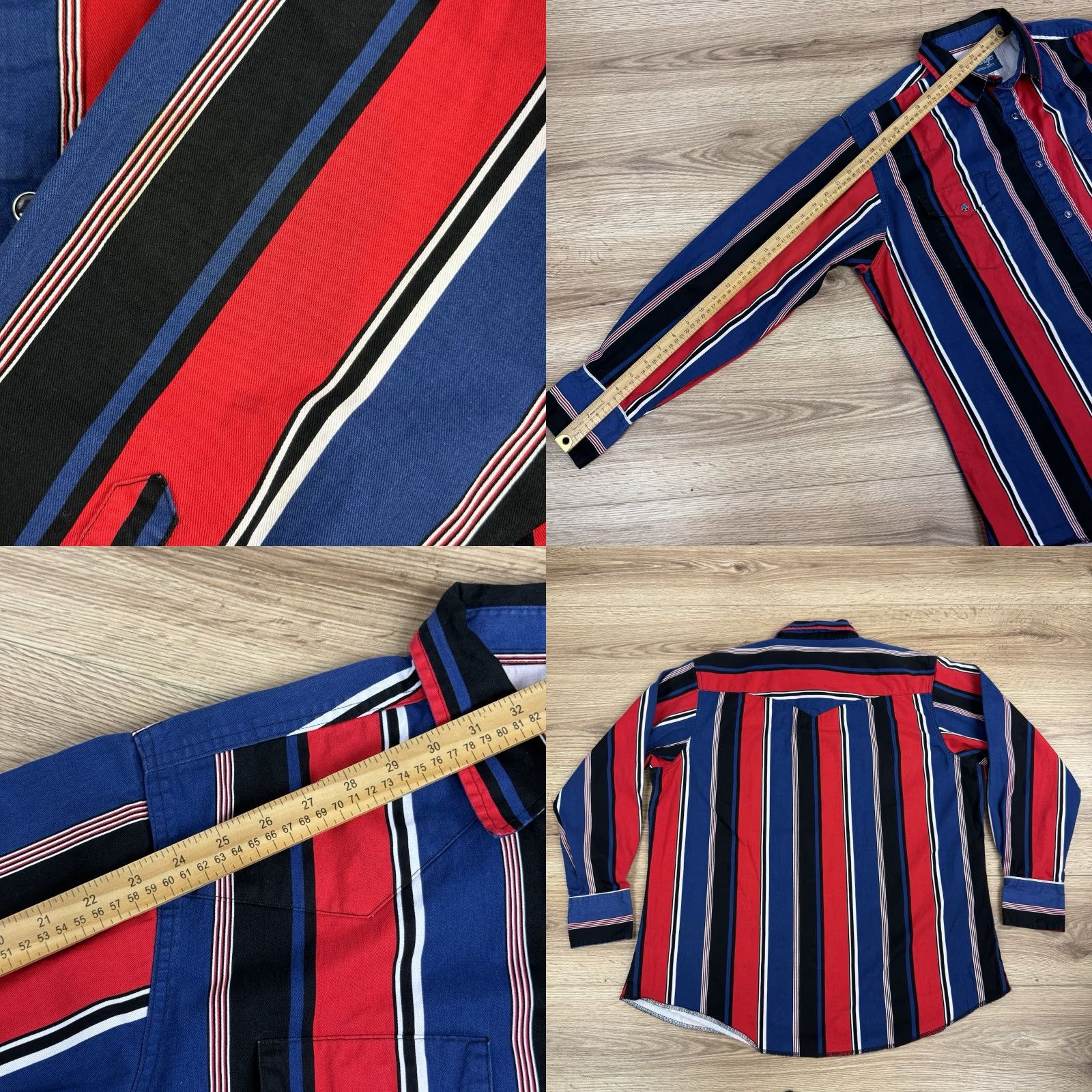 Wrangler VINTAGE Wrangler Brushpopper XL Pearl Snap Blue Red Pearl Snap Western Cowboy Shirt Mens XL Blue Pearl Snap Western Cowboy Shirt Size US XL / EU 56 / 4 - 8 Thumbnail