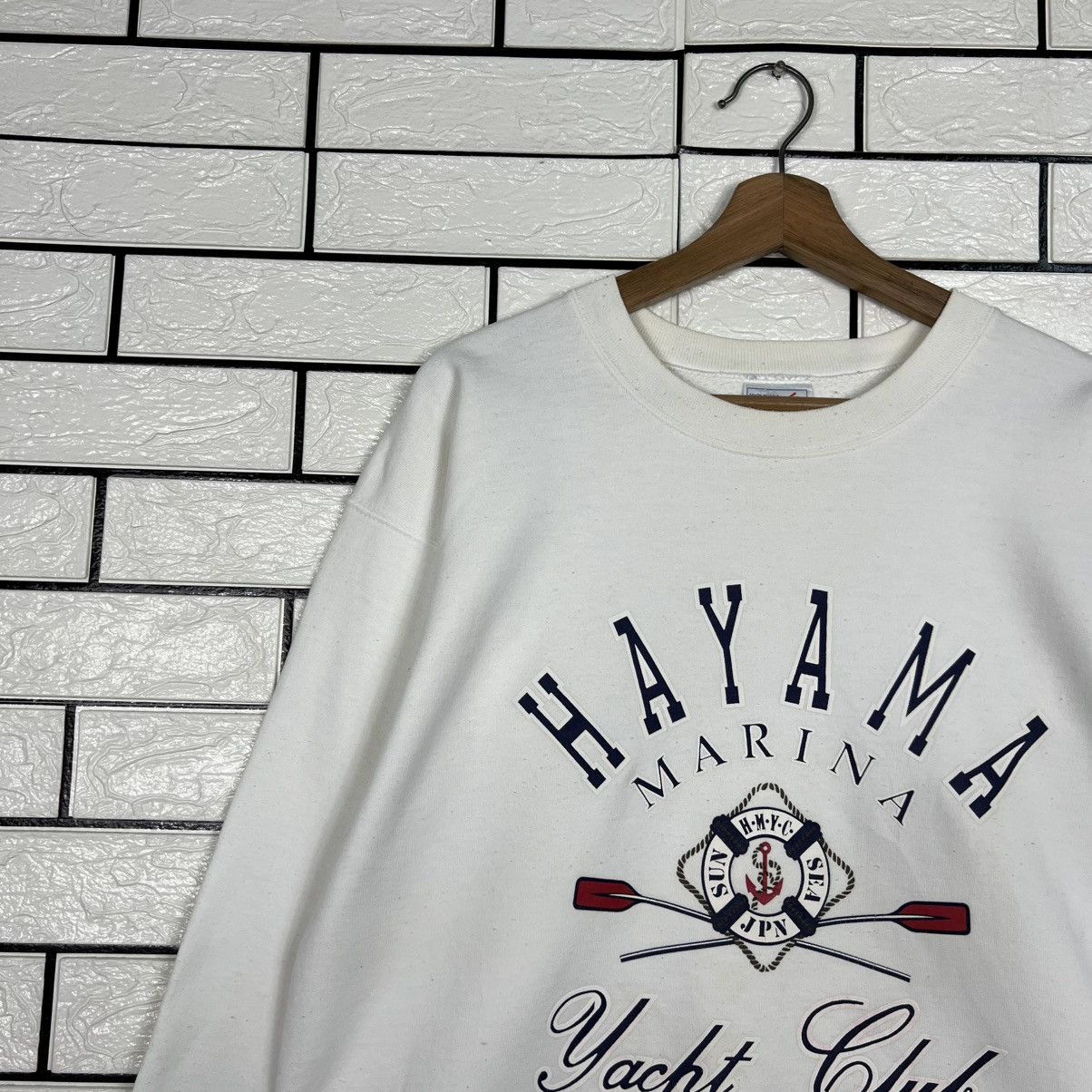 Vintage 90's HAYAMA MARINA Yacht Club Big Logo Sweatshirt #4016-C183 Size US L / EU 52-54 / 3 - 4 Thumbnail