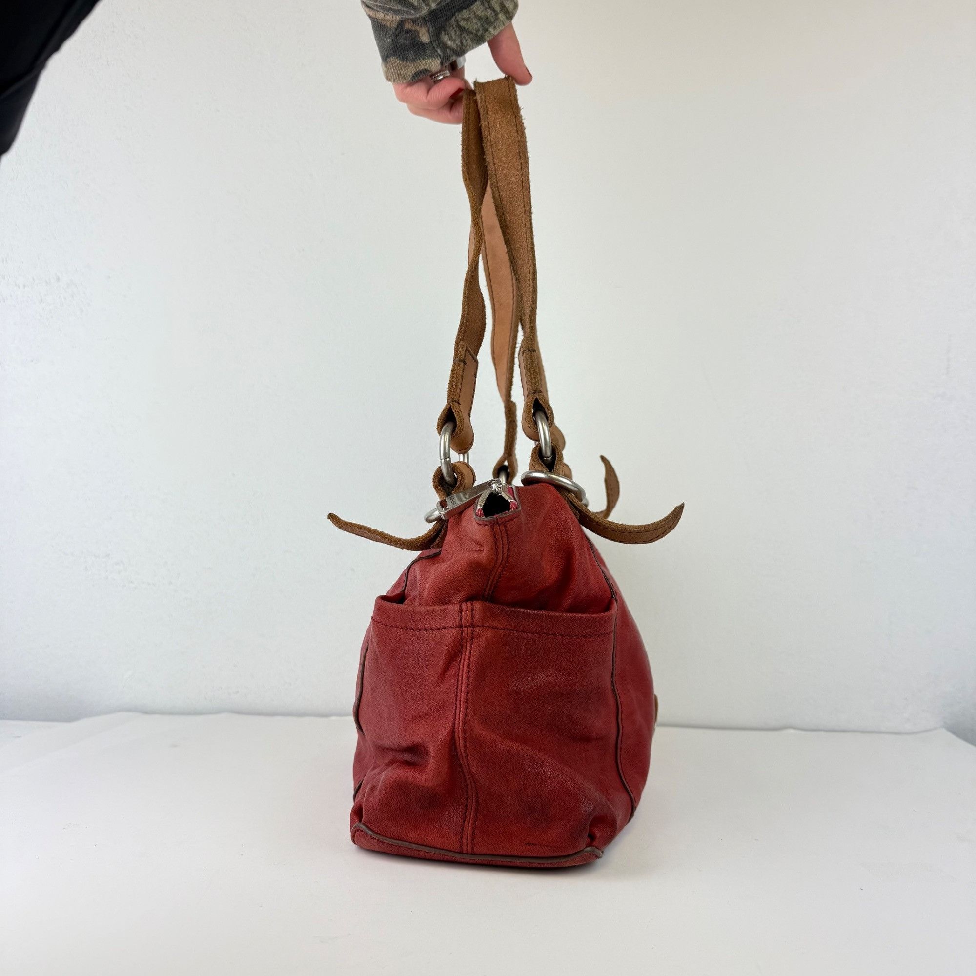 Other Y2K Fossil Peach Leather Handbag Size ONE SIZE - 2 Thumbnail