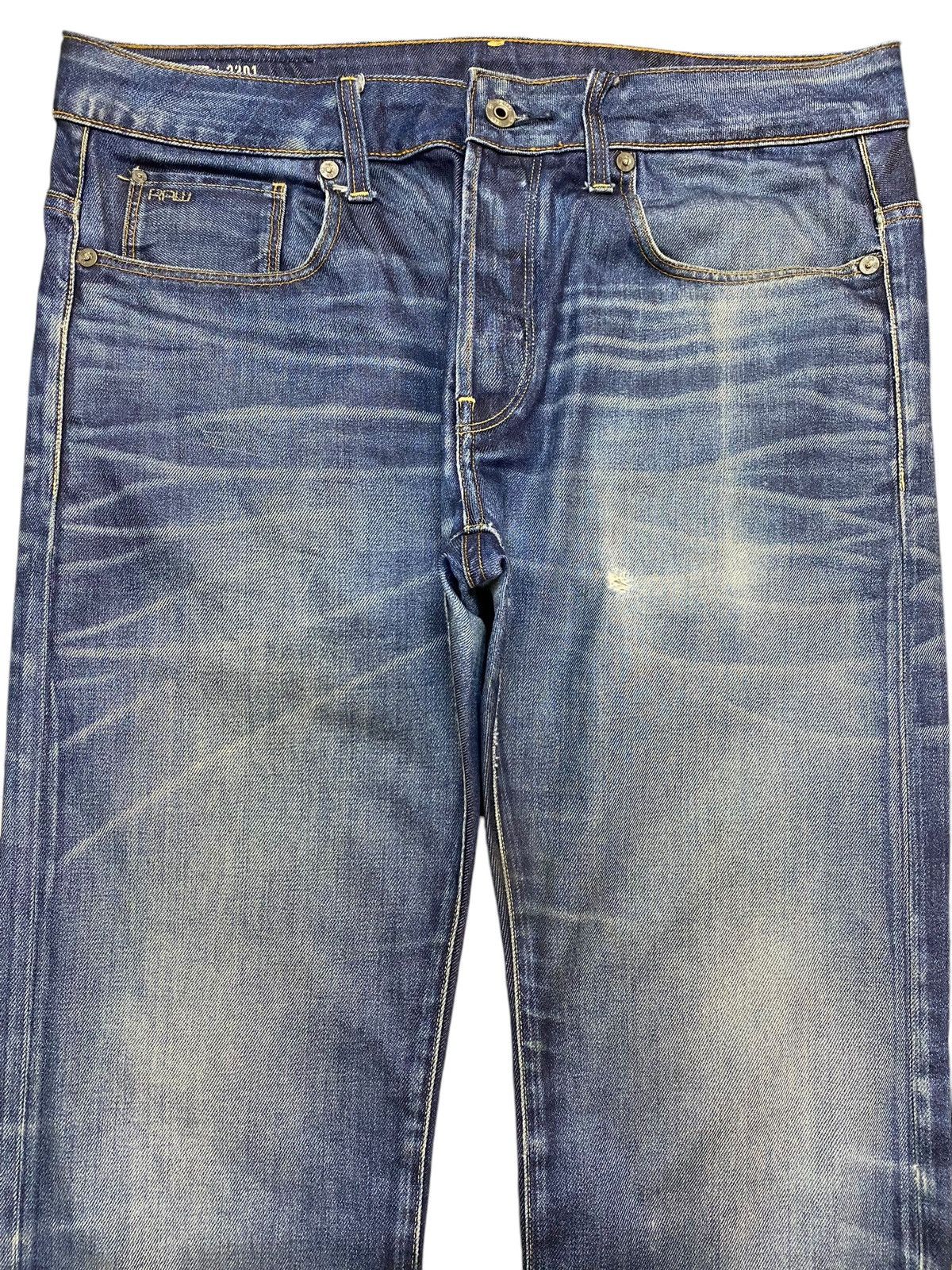 Raw State Vintage G Star Raw Blue Wash Distressed Slim Jeans Size US 36 / EU 52 - 3 Thumbnail