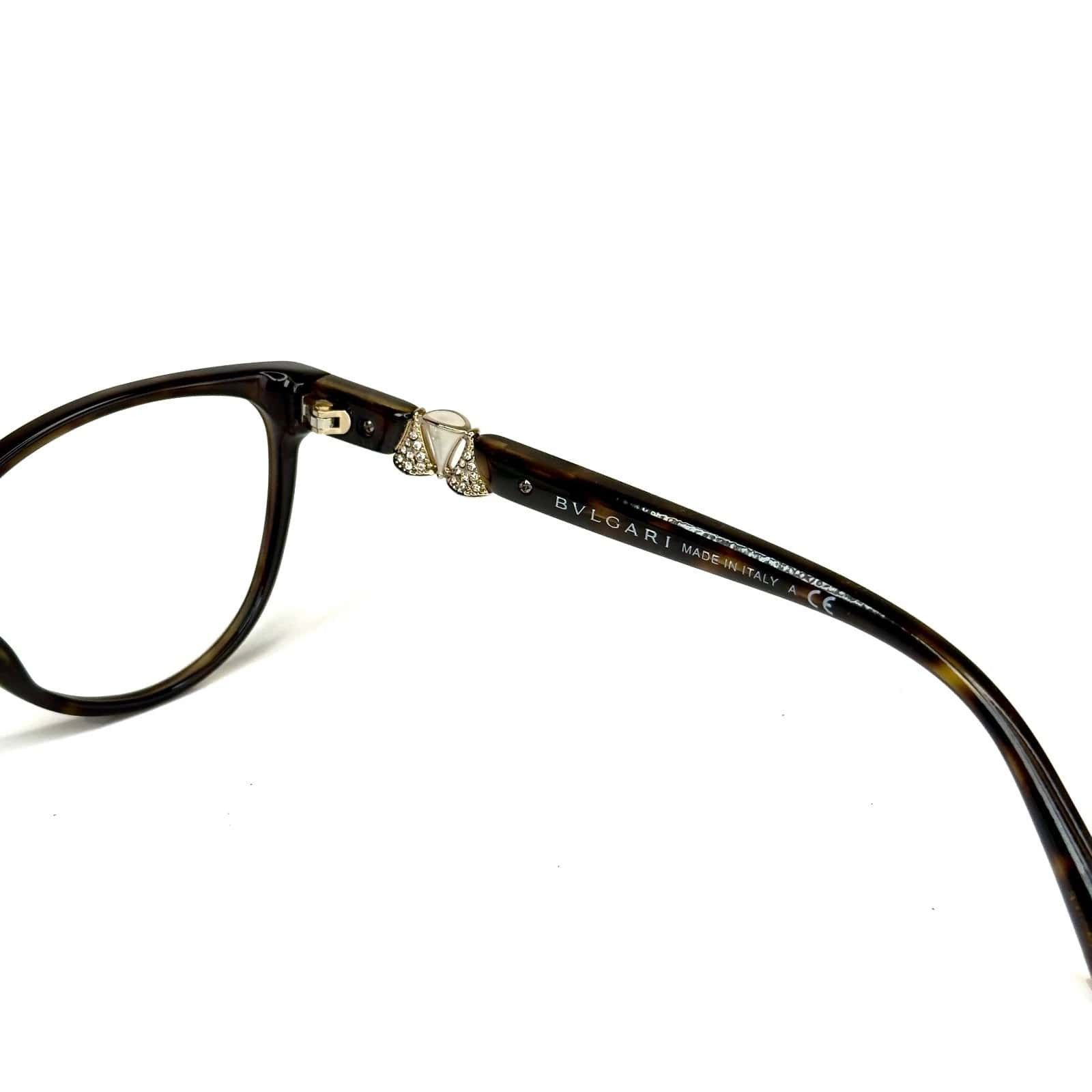 Bvlgari BVLGARI BV4119B Diva 4119 Brown Gold Crystal Eyeglasses Size ONE SIZE - 4 Thumbnail