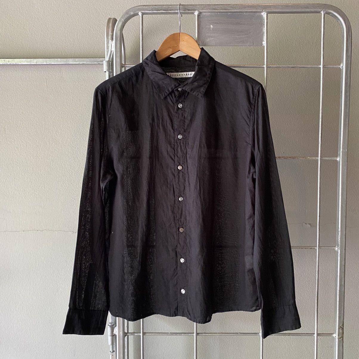Issey Miyake × Japanese Brand Sunao kuwahara Sheer Black Long Sleeve Shirt Size M / US 6-8 / IT 42-44 - 3 Thumbnail