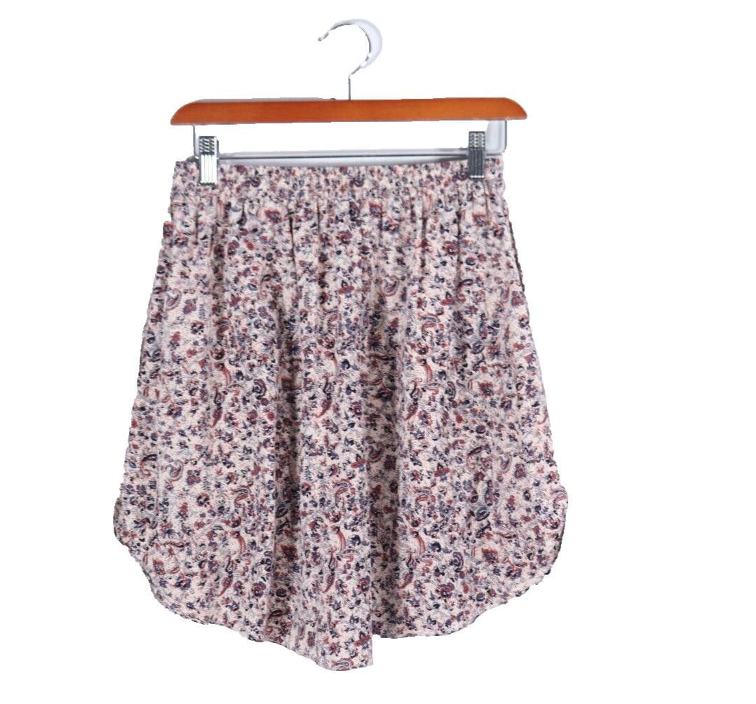 Club Monaco Club Monaco US0 Beige Floral Paisley Silk Mini Pocket Skirt Size 25" / US 0 / IT 36 - 6 Thumbnail