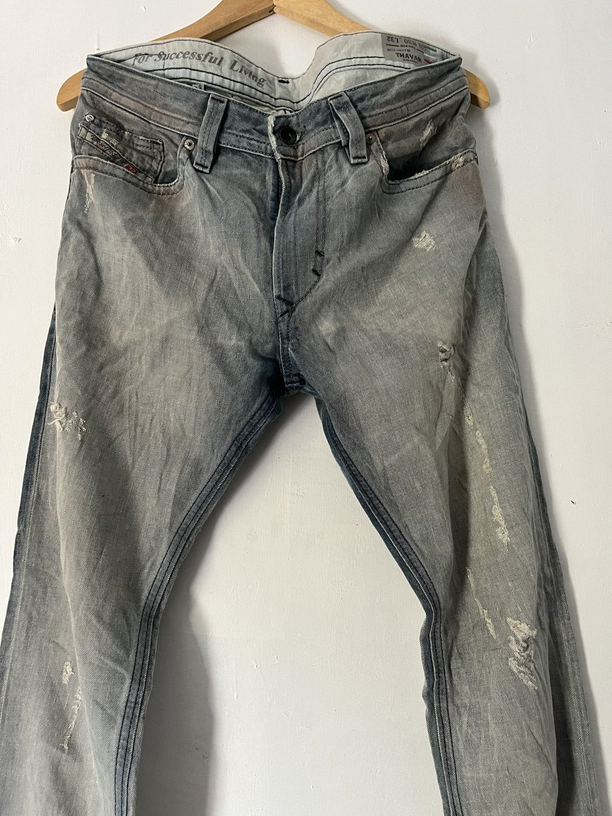 Diesel 2000s Diesel thavar distressed mudwash jeans Size US 30 / EU 46 - 4 Thumbnail
