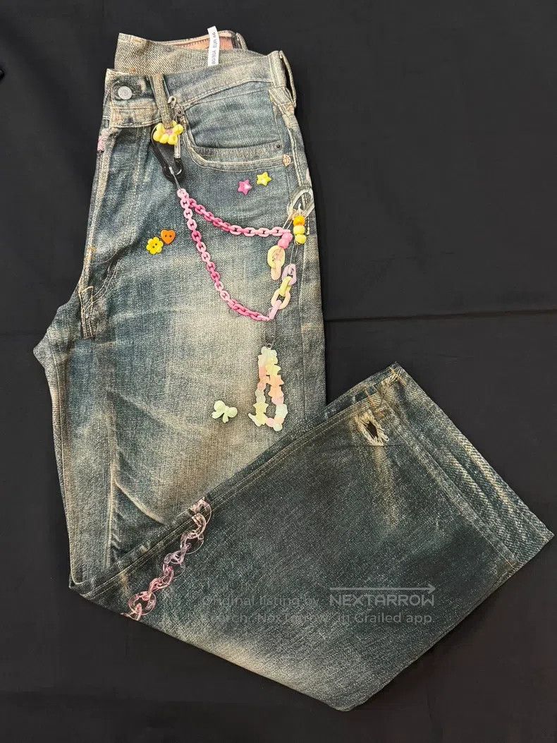 Acne Studios Acne Studios Distressed Washed Candy Chain 3D Printed Jean Size US 30 / EU 46 - 2 Thumbnail