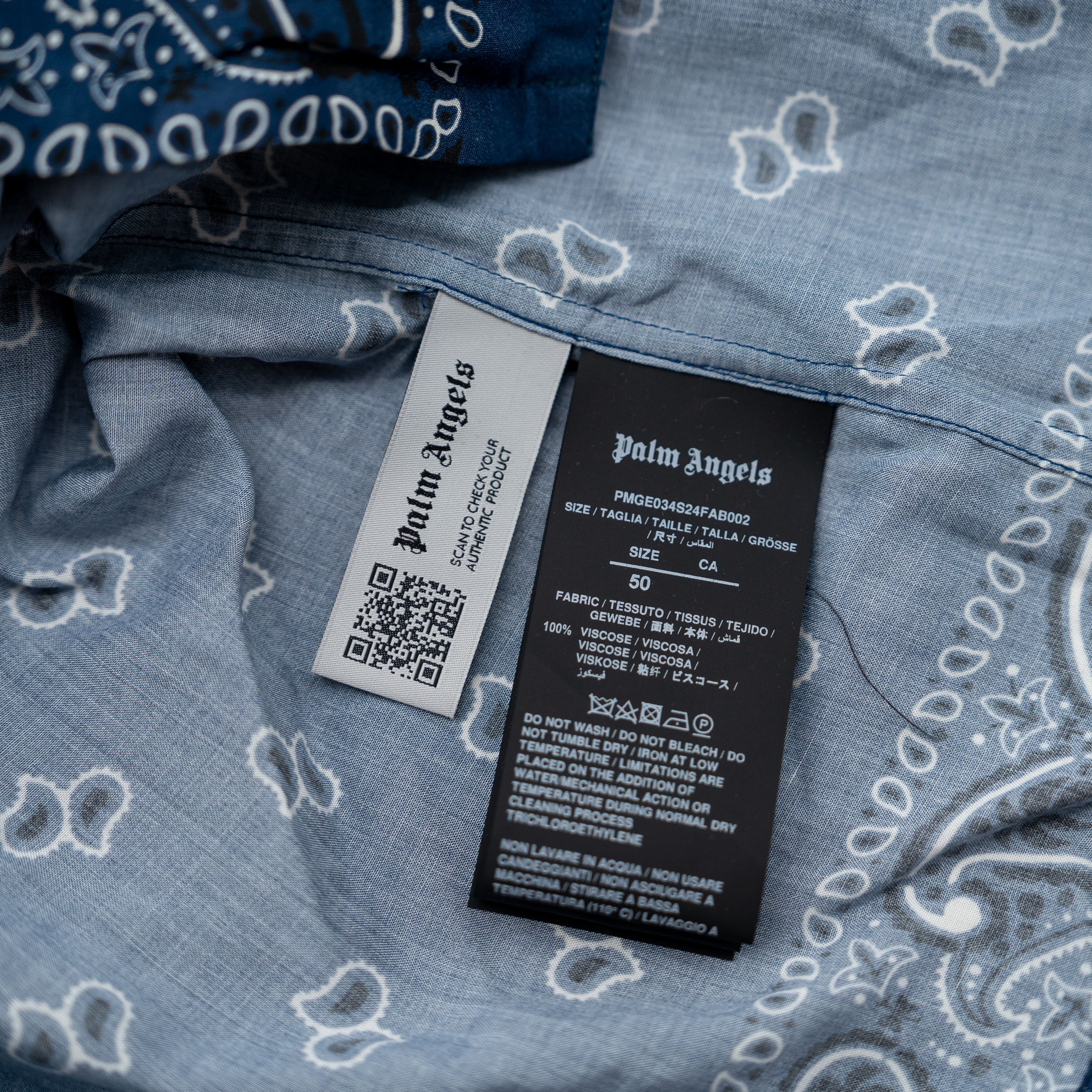 Palm Angels size L (50) Palm Angels Paisley Bowling Shirt Navy Size US L / EU 52-54 / 3 - 8 Thumbnail