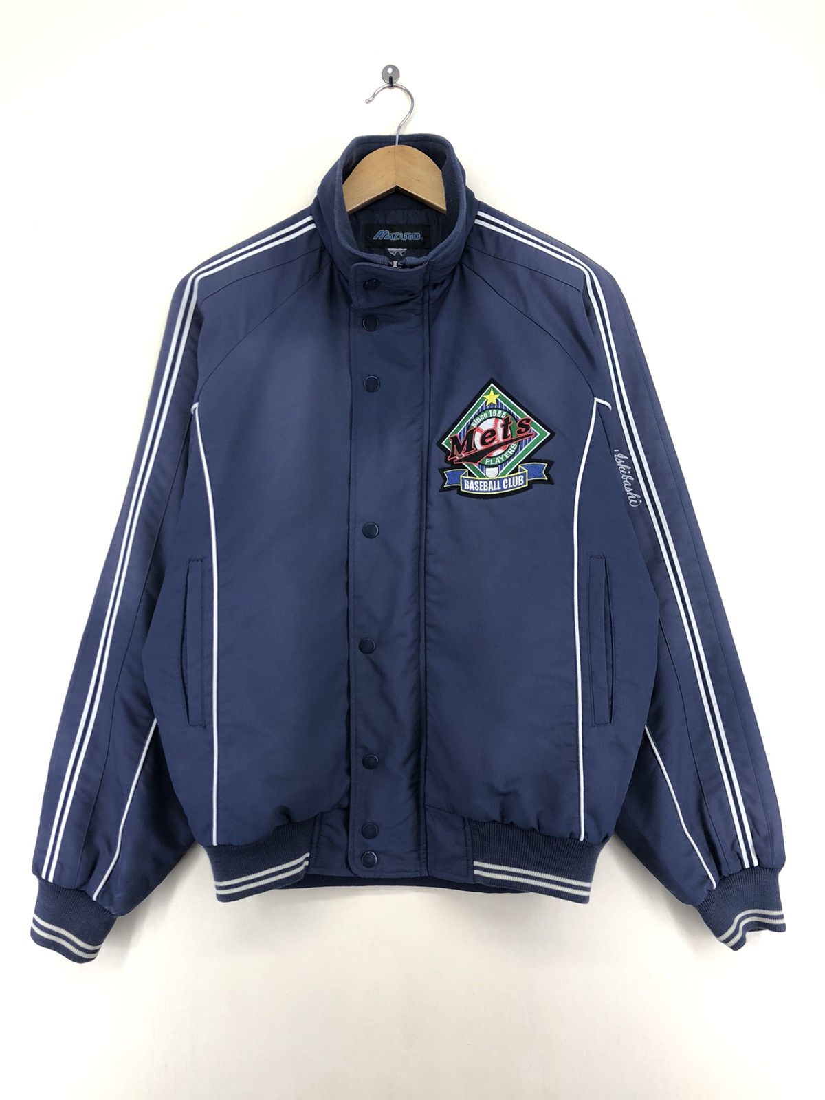 Mizuno Vintage Mizuno Mets Players Baseball Club Bomber Jacket Size US L / EU 52-54 / 3 - 1 Thumbnail