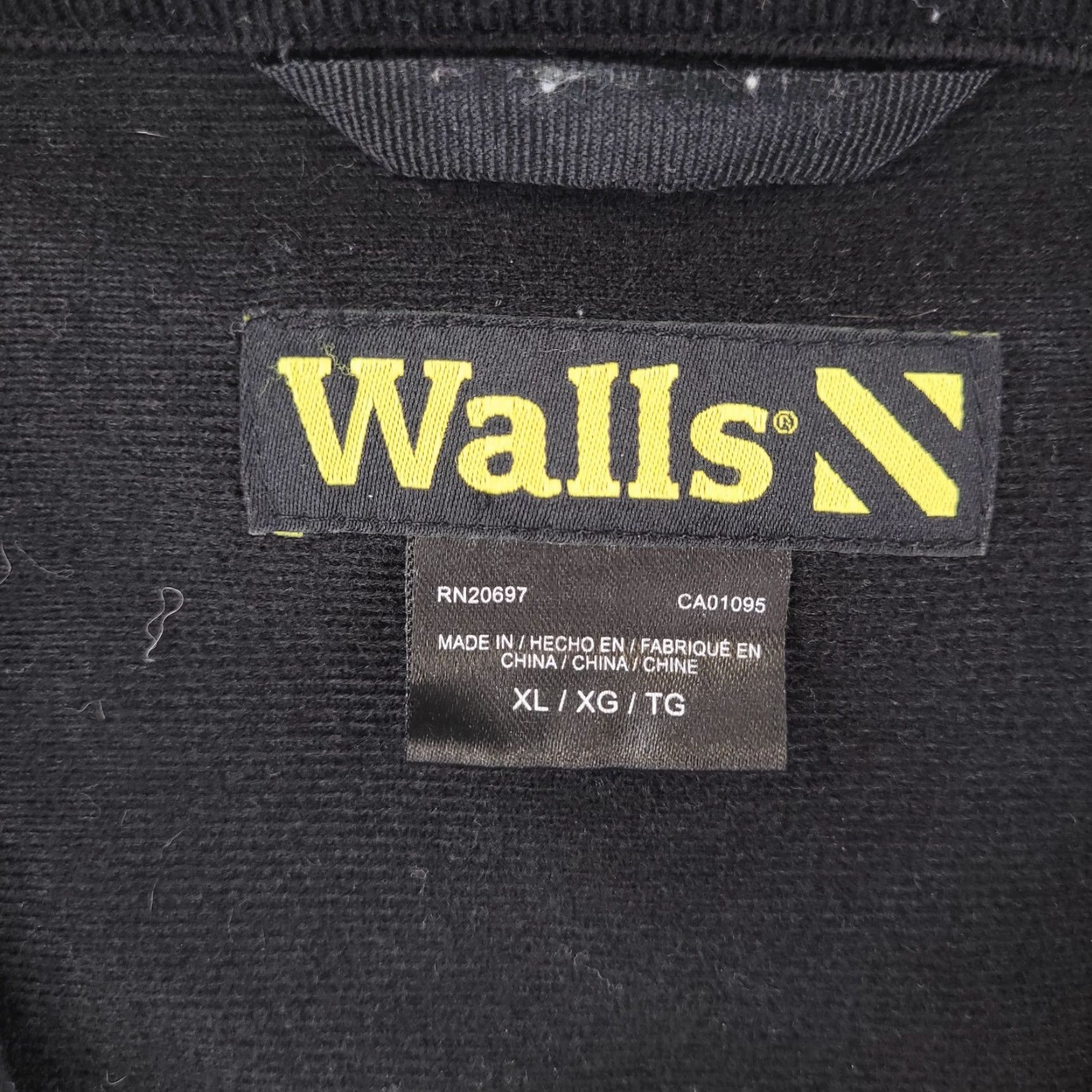Walls Walls Jacket Mens XL Black Zip Up Polyester Size US XL / EU 56 / 4 - 6 Thumbnail