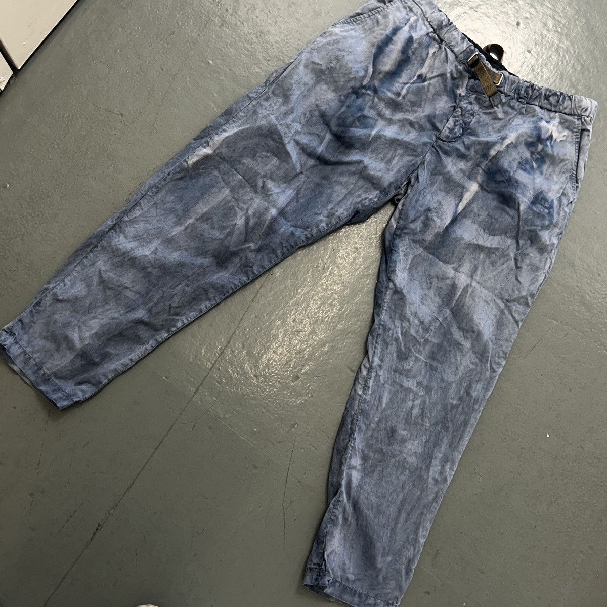 Designer White Sand Italy Tie-Dye Effect Cotton Pants Size US 34 / EU 50 - 2 Thumbnail