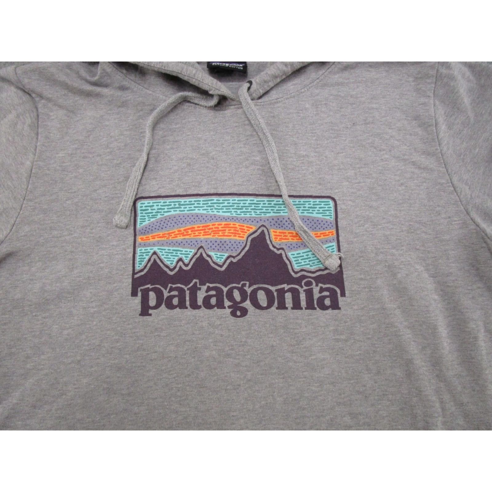 Patagonia Patagonia Hoodie Women’s Pullover Gray 73 Ahnya Solar Rays ‘73 Logo Fleece Lining Pocket Long Sleeve Size L Retro 90s Outdoor Casual Workwear Size L / US 10 / IT 46 - 2 Thumbnail