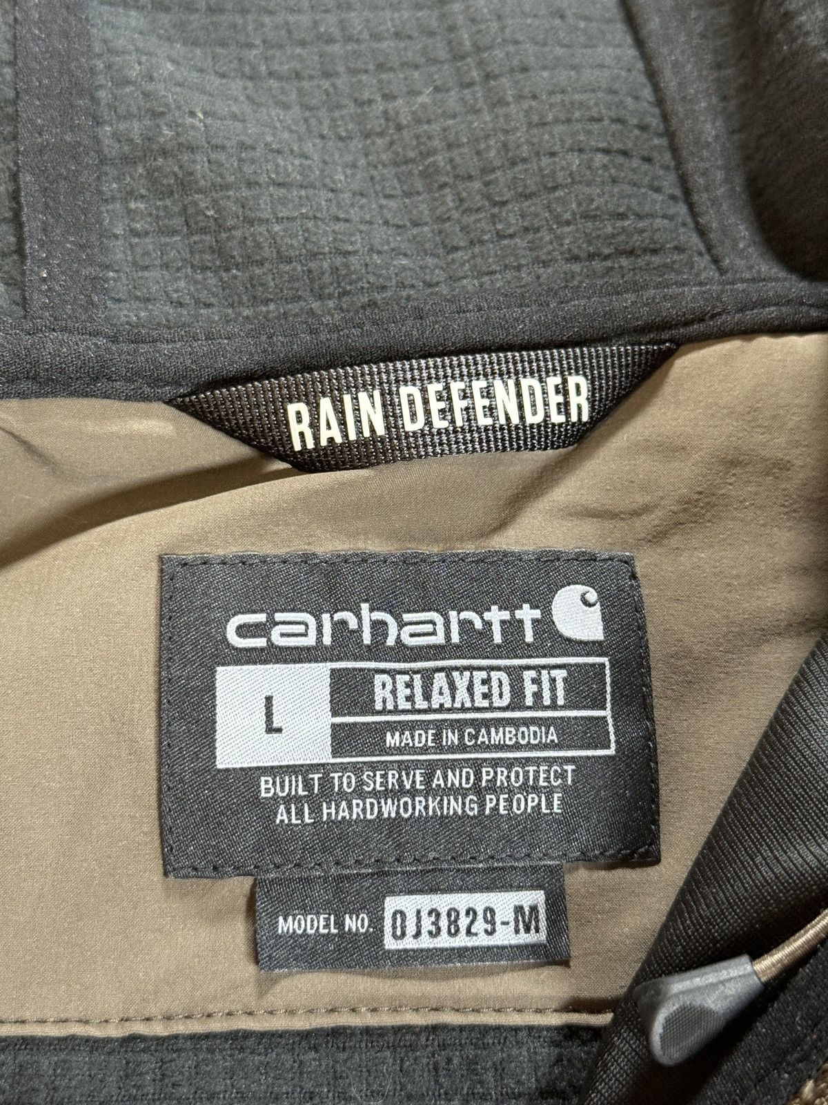 Carhartt Carhartt Rain Defender Hooded Relaxed Fit 0J3829-M Jacket Size US L / EU 52-54 / 3 - 3 Thumbnail