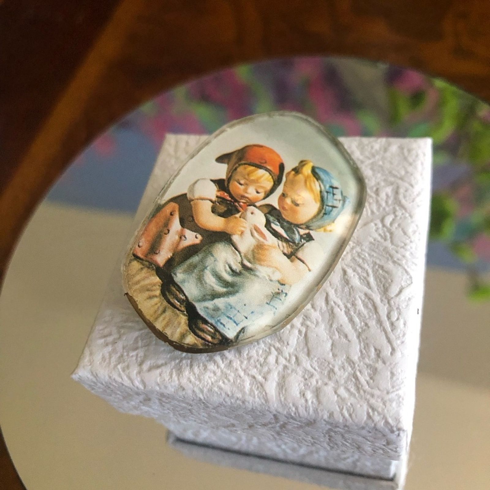 Vintage Vintage handmade Swedish girls glass brooch pin Size ONE SIZE - 3 Thumbnail