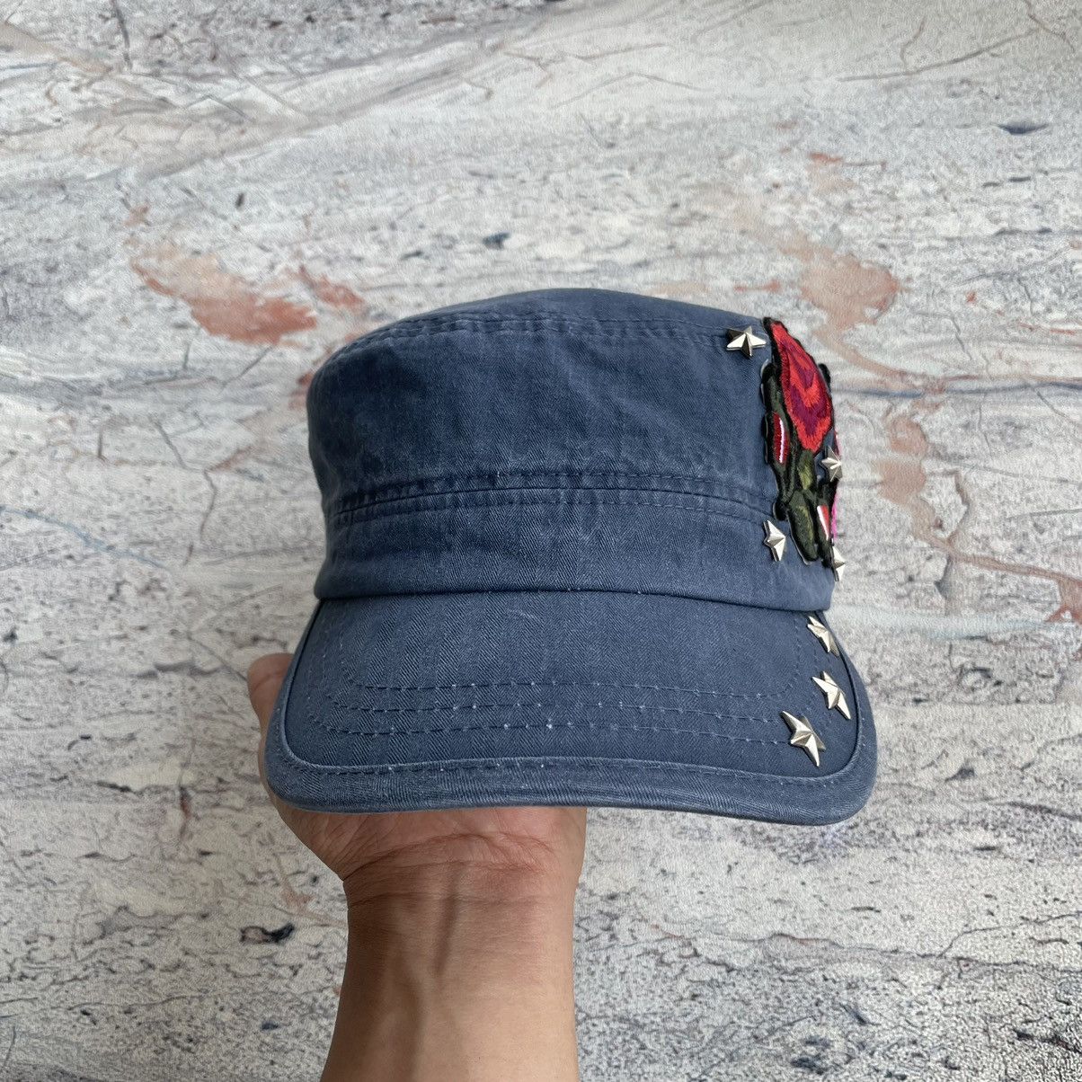 If Six Was Nine Y2K Lorena Studded Flowers Patches Commando cadet Hat Size ONE SIZE - 5 Thumbnail