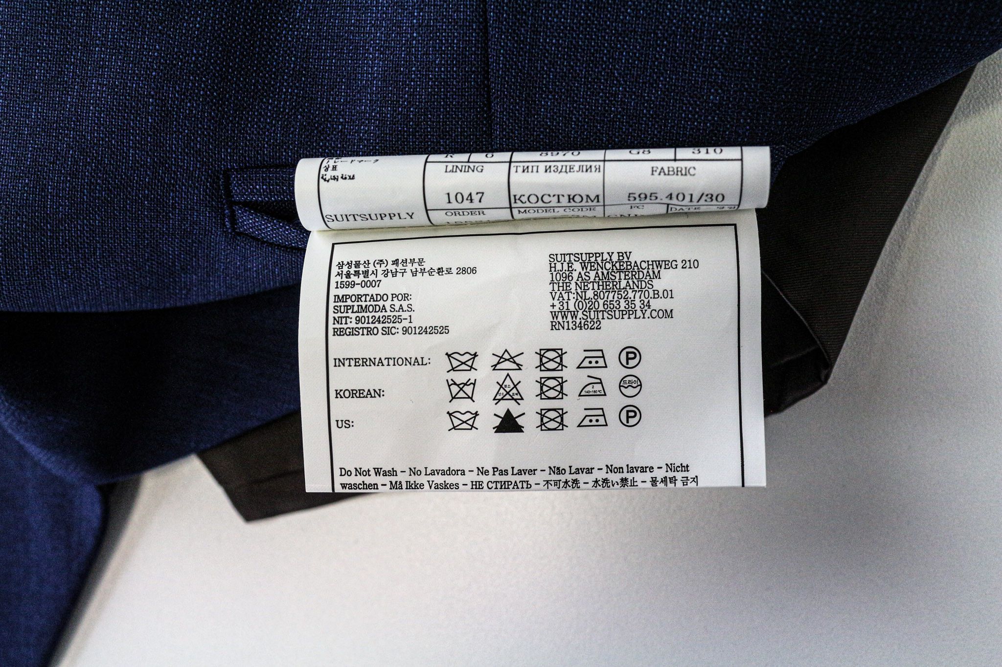 Suitsupply FERRARA UK36R Blue Wool Lined Waistcoat 76260 Size 36R - 7 Thumbnail