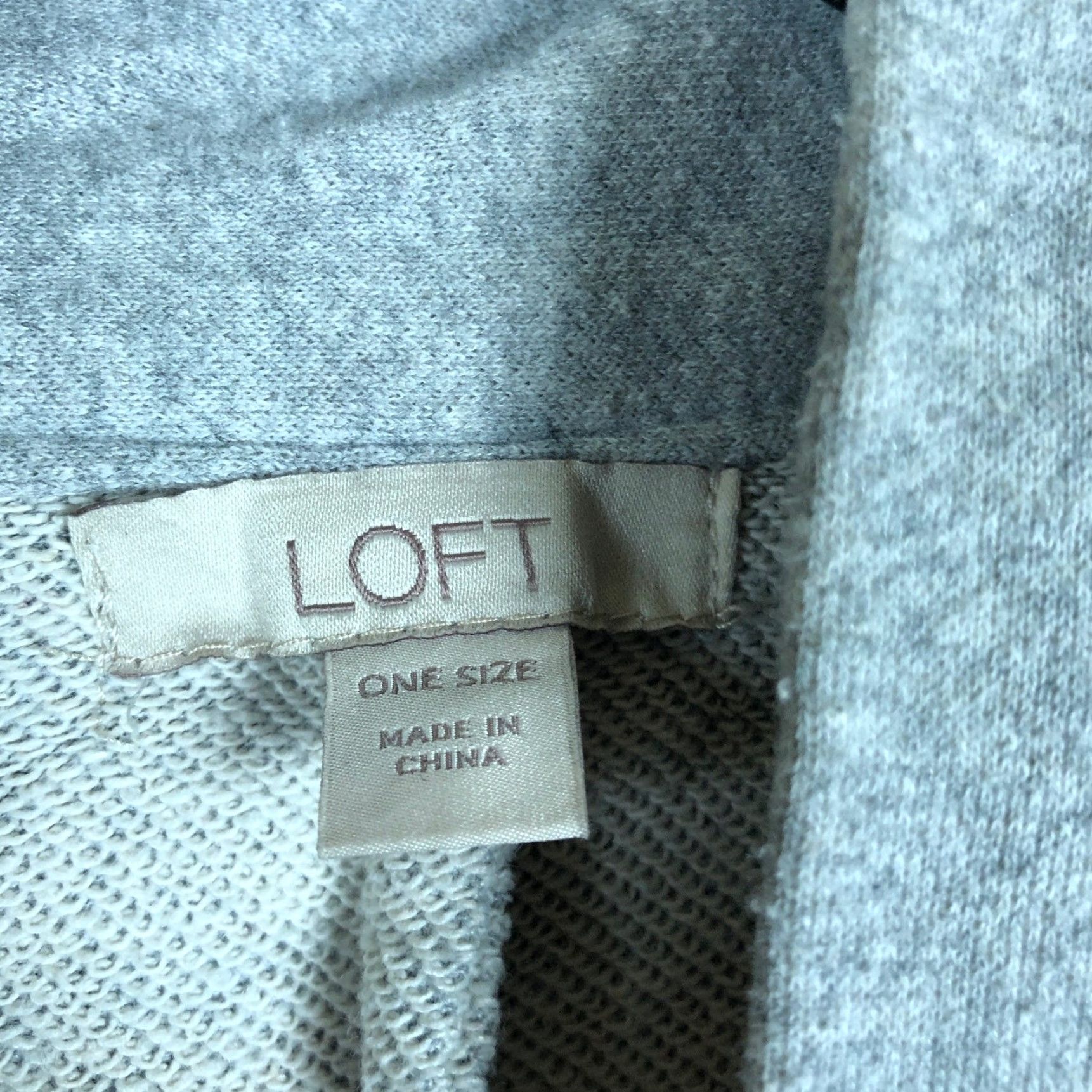 Ann Taylor VINTAGE LOFT Womens Cardigan Gray Open Front 3/4 Sleeve Cotton Blend One Size Cardigan, Knit, Solid, Casual, Workwear, Regular, Women Size ONE SIZE - 6 Thumbnail