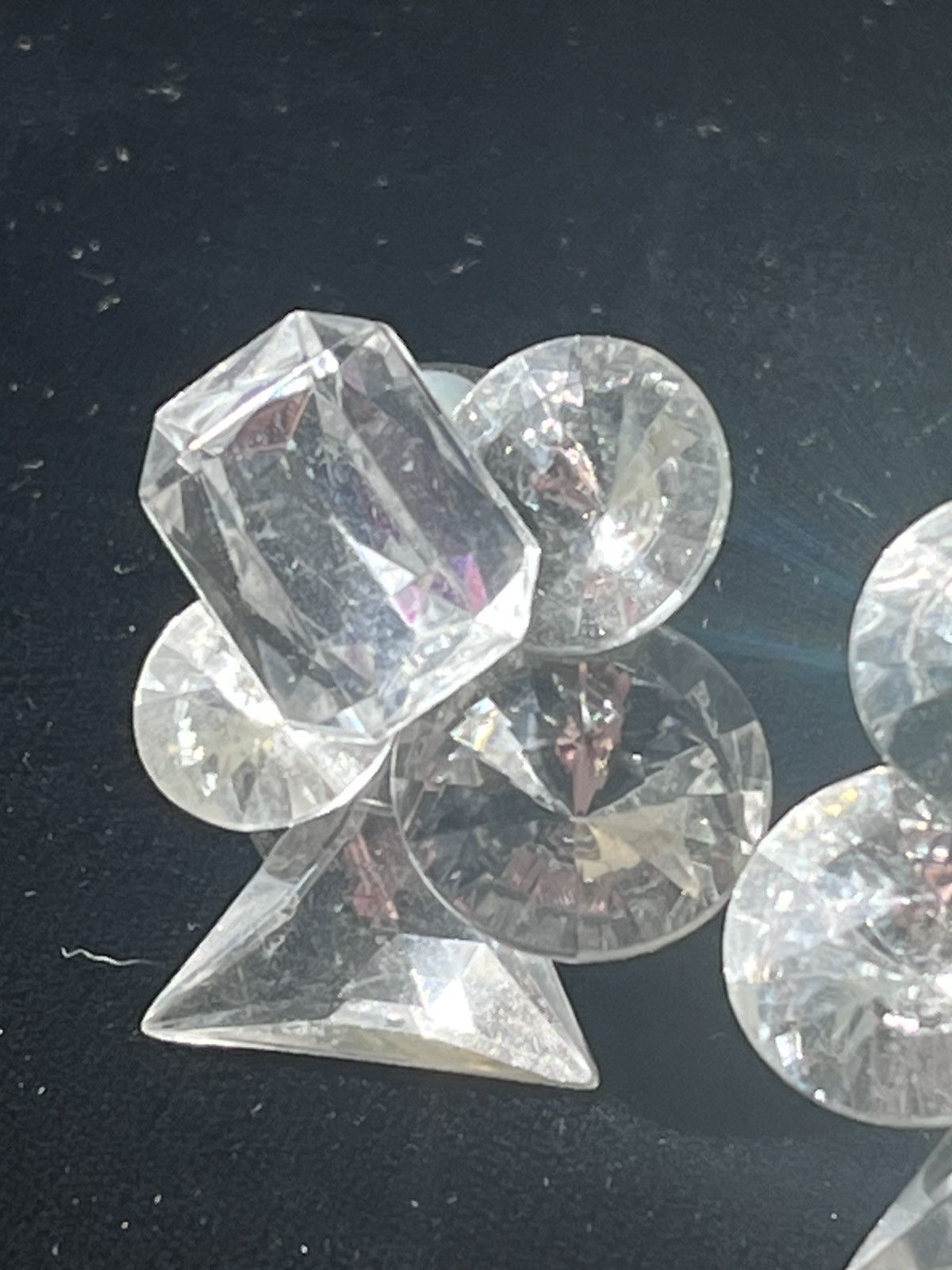 Other Vintage 80s Clear Crystal Cluster Earrings with New Backs Size ONE SIZE - 2 Thumbnail