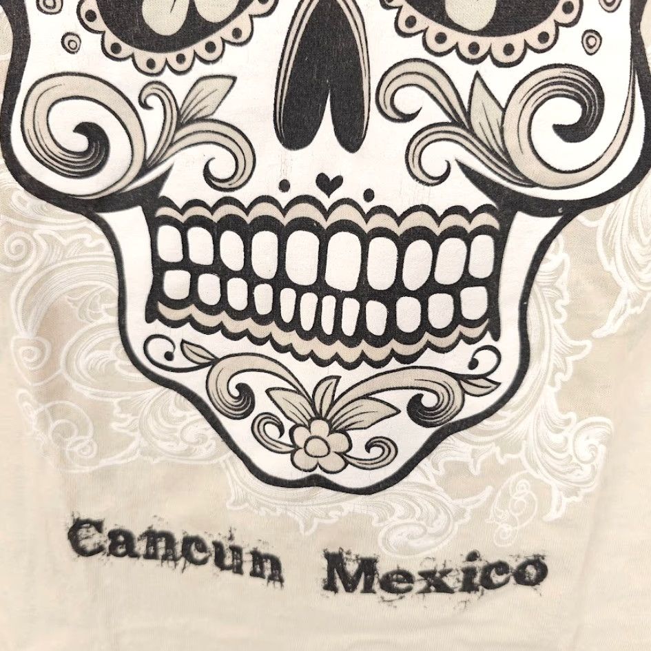 Sugar Cancun Mexico T Shirt Mens Size Small Yellow Sugar Skull Travel Destination Size US S / EU 44-46 / 1 - 4 Thumbnail