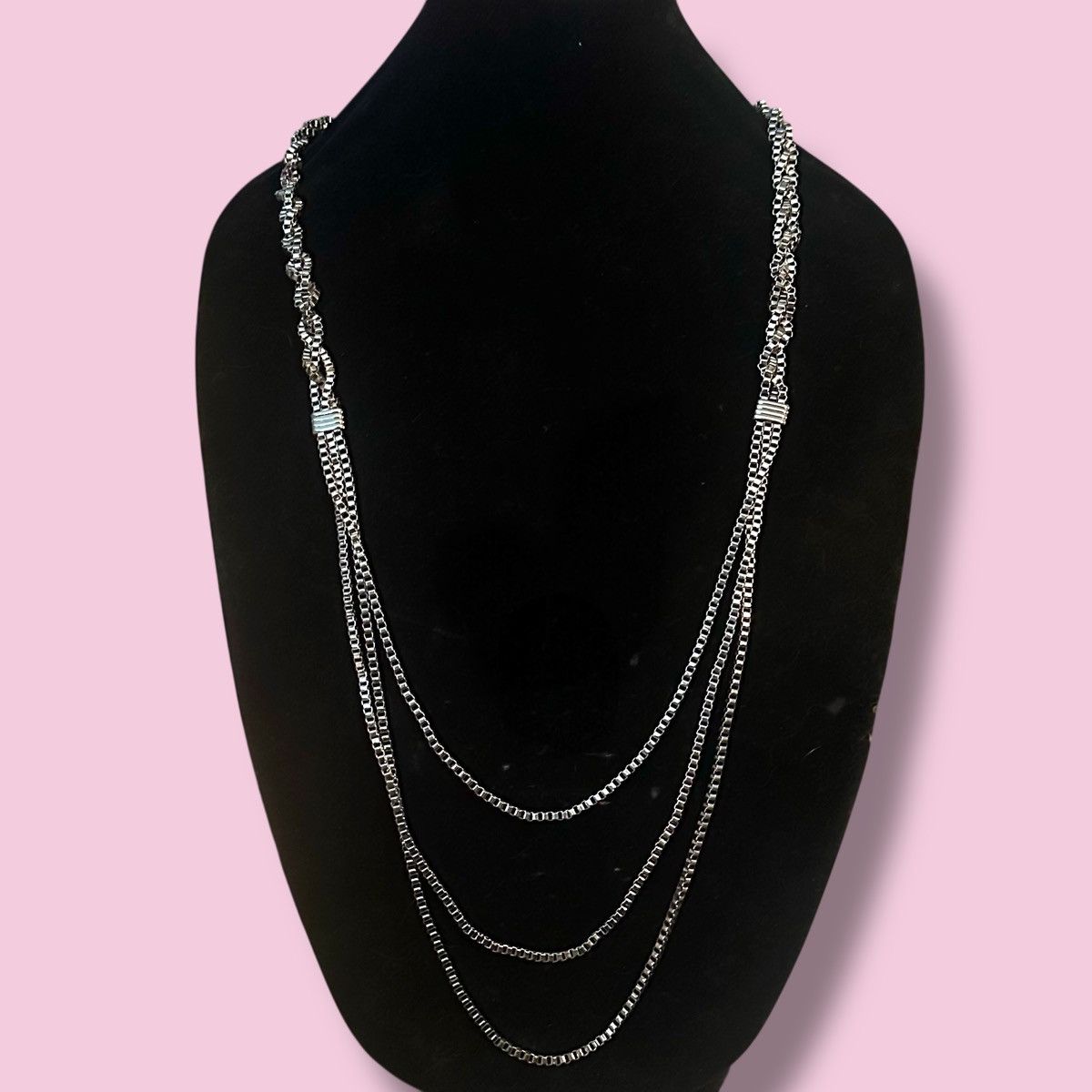 Other Long silver tone multi chain swag necklace Size ONE SIZE - 1 Thumbnail
