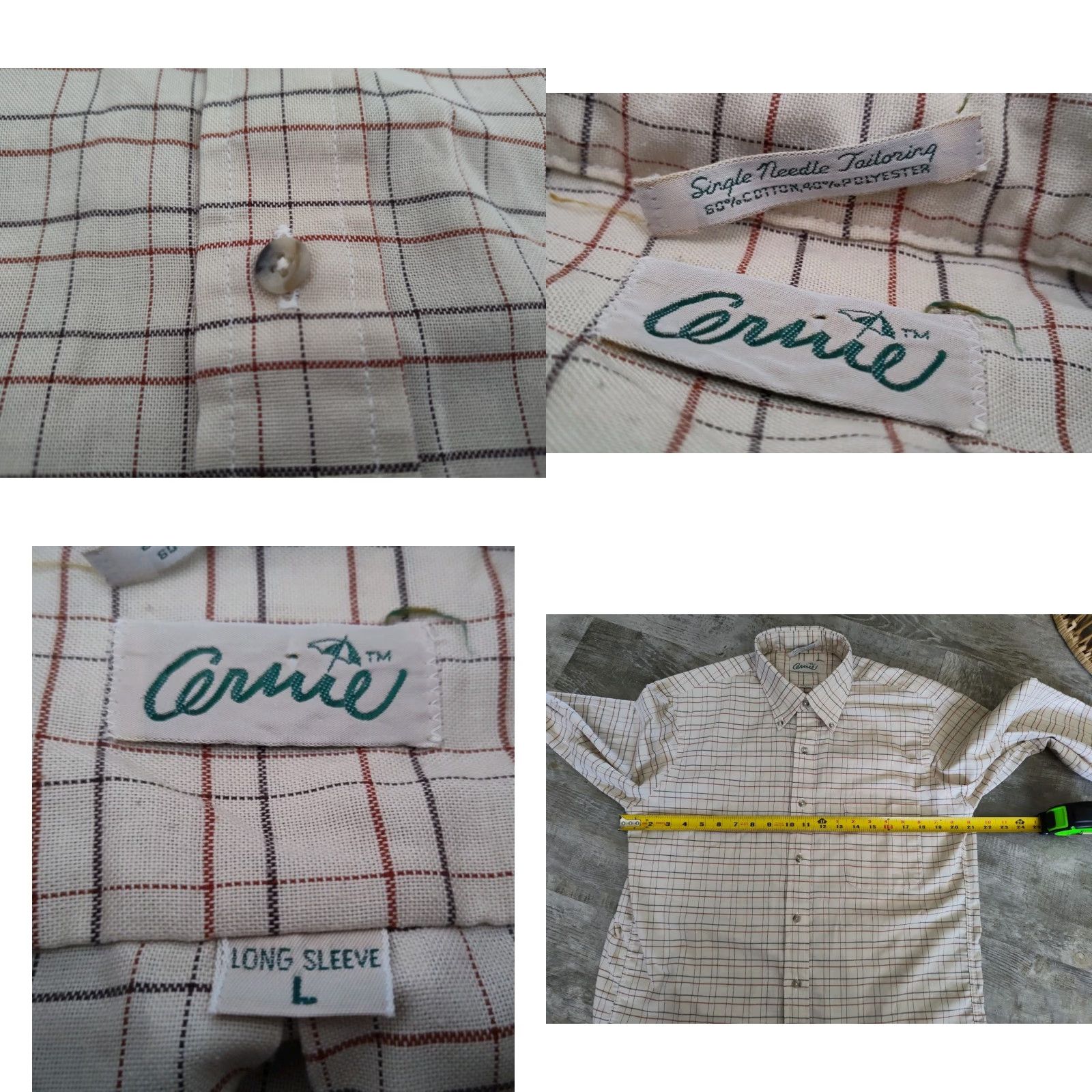 Vintage Vintage 60s 70s Arnie Button Up Plaid Shirt USA Made Mens L Single Needle Tailoring Button-Up Collared Shirt USA Made Size US L / EU 52-54 / 3 - 8 Thumbnail