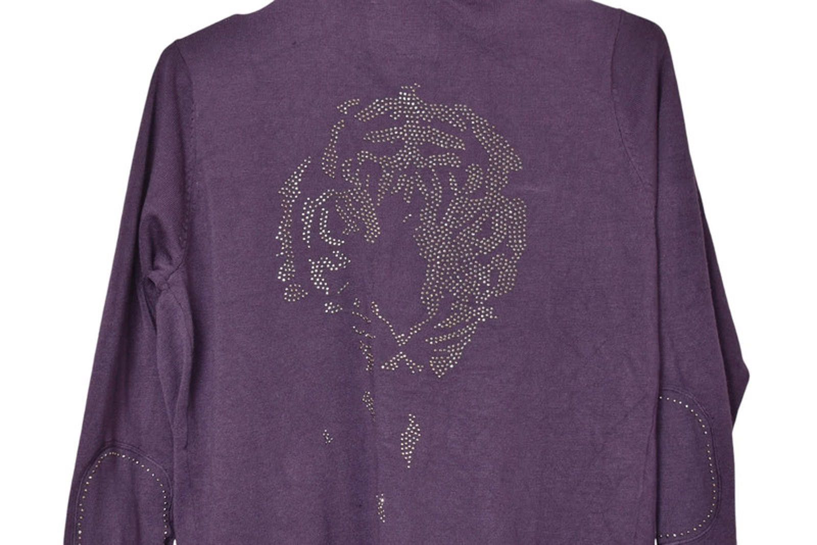 Designer Pulz Jeans Sara Cardigan 1307 Size M Purple Lion print long Size M / US 6-8 / IT 42-44 - 3 Thumbnail