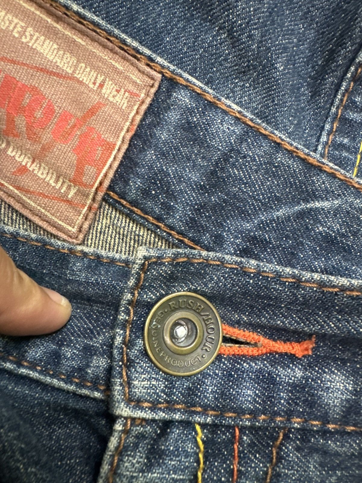 Hysteric Glamour × Japanese Brand Distressed Doube Waist Junya Watanabe Denim Jeans Size US 31 - 13 Thumbnail
