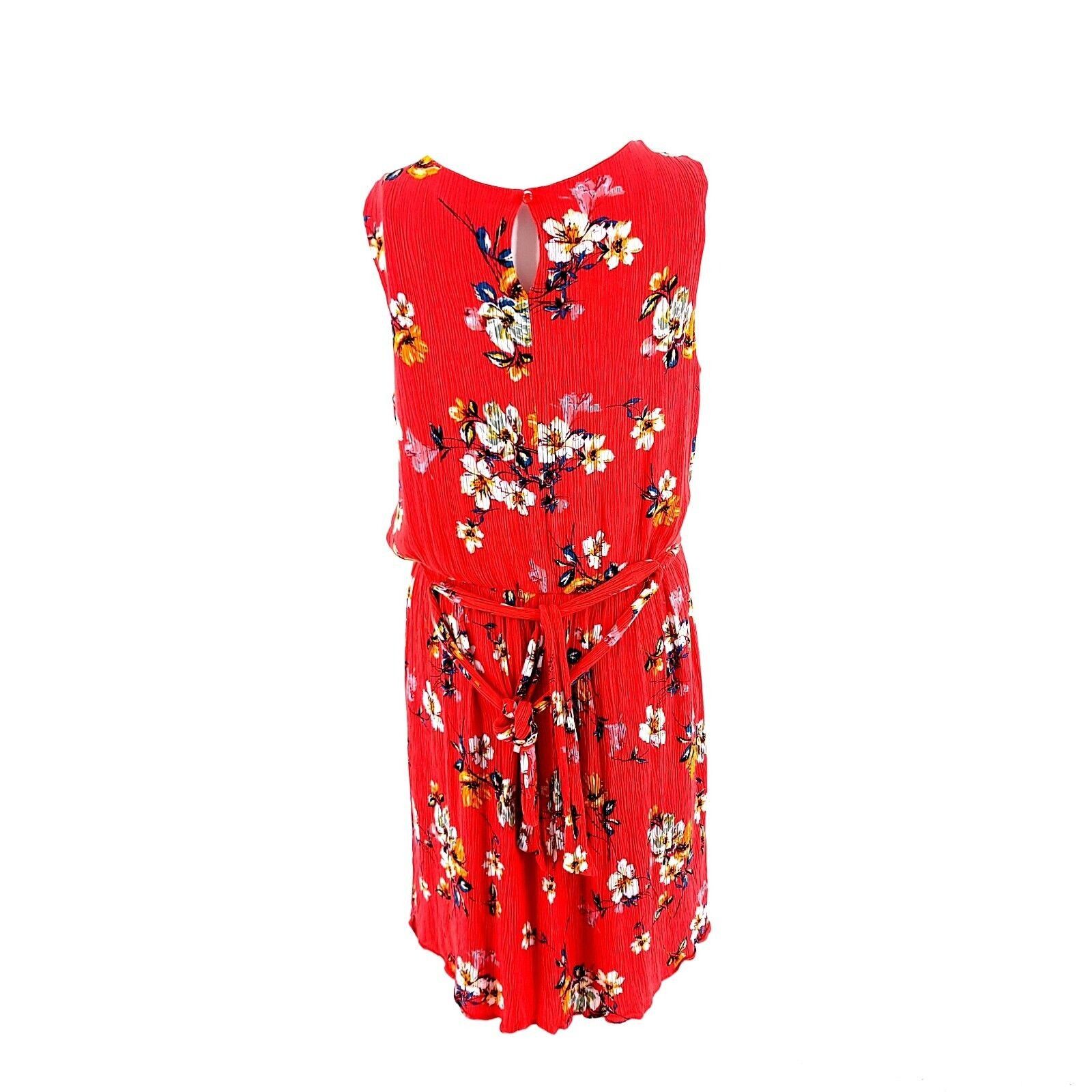 Apt. 9 Apt. 9 Floral Red A Line Dress Rayon Large Swoop Neck Sleeve Size L / US 10 / IT 46 - 3 Thumbnail
