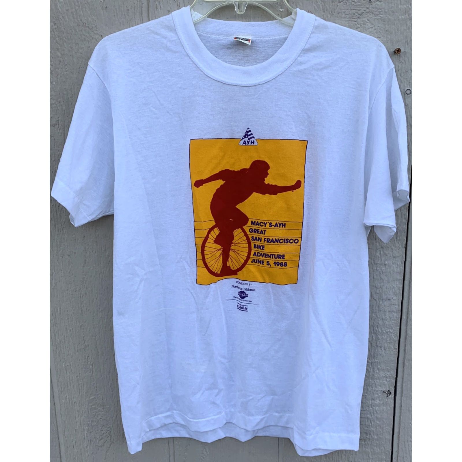 Vintage VINTAGE Macy’s-AYH Great San Francisco Bike Adventure 1988 T-Shirt L Nike? Size US L / EU 52-54 / 3 - 6 Thumbnail