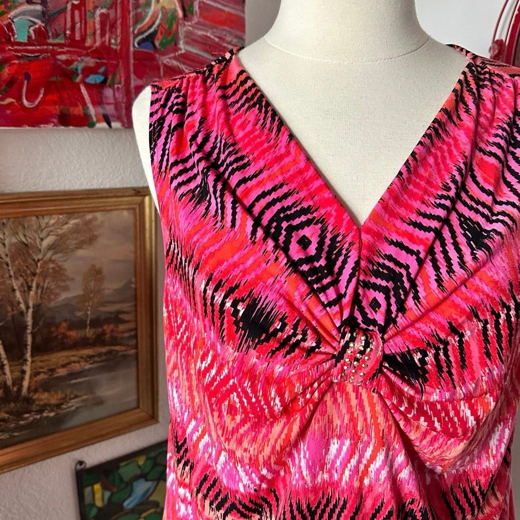 Other new york city design co pink black bohemian tank top lace Size L / US 10 / IT 46 - 2 Thumbnail