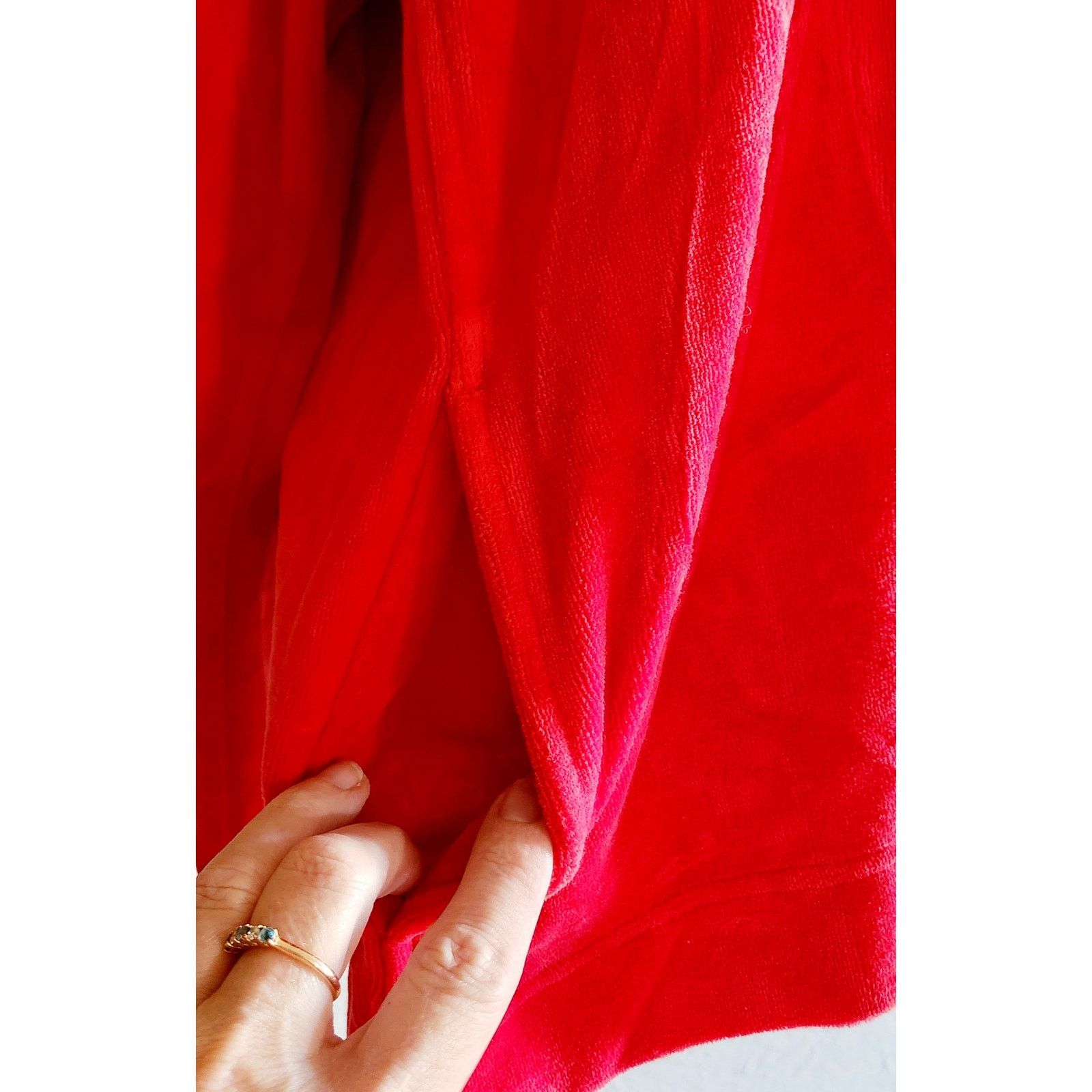 Other Bobbie Brooks Red Velour Full Zip Hoodie Pockets 2XL Plus Size XXL / US 16-18 / IT 52-54 - 3 Thumbnail