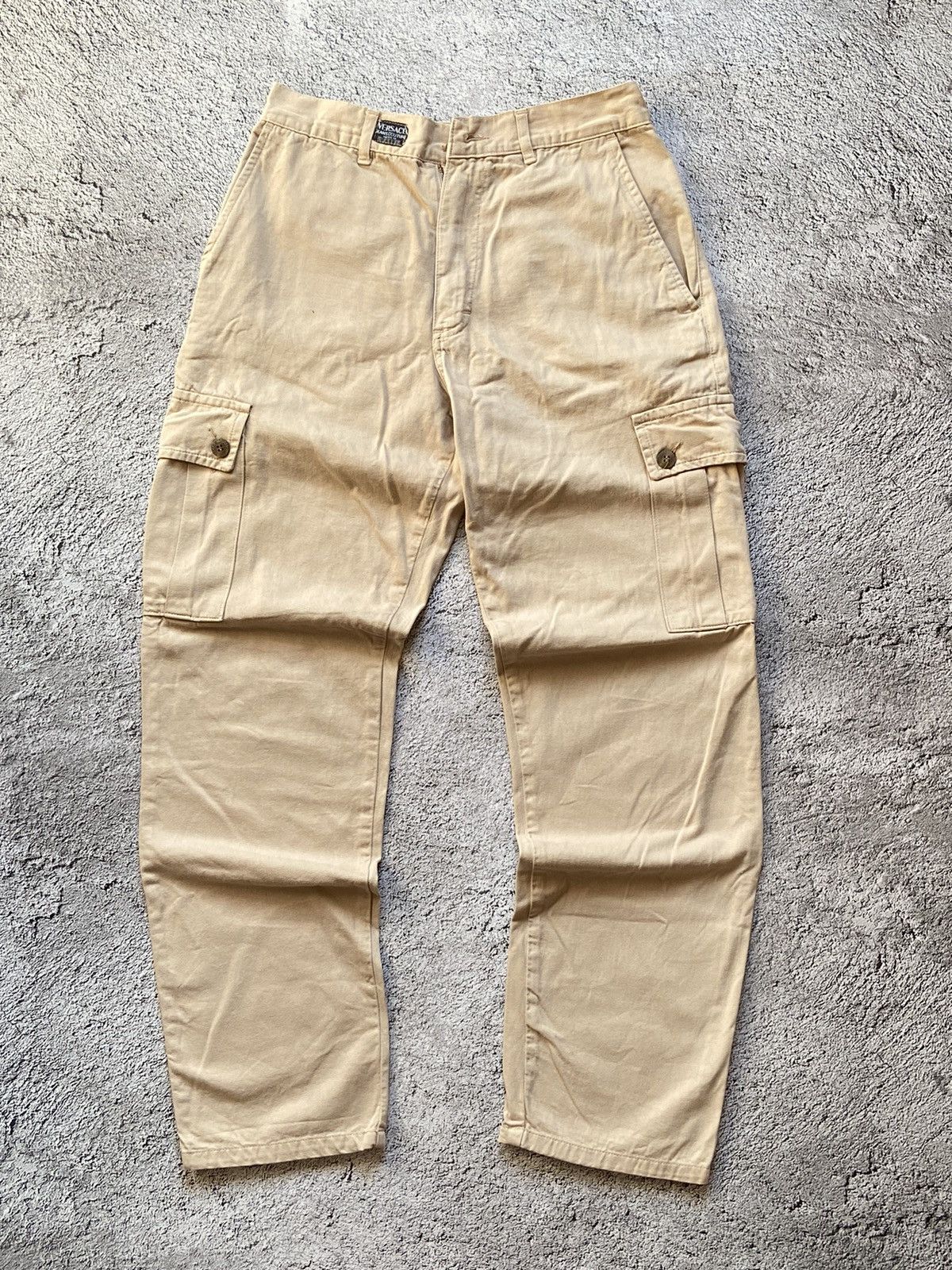 Versace Jeans Couture × Vintage Vintage Versace Distressed Cargo Pants Size US 31 - 11 Thumbnail