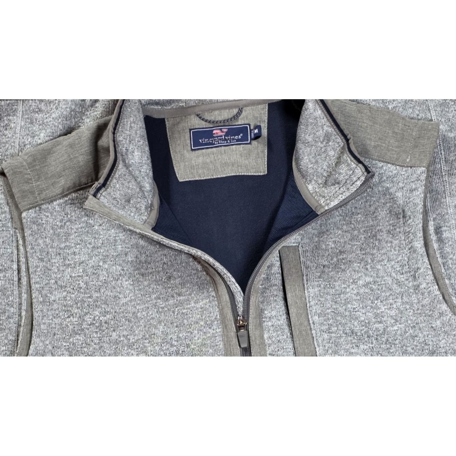 Vineyard Vines Vineyard Vines Mountain Fleece Sweater Vest Mens Medium Gray Full Zip Polyester Size US M / EU 48-50 / 2 - 4 Thumbnail